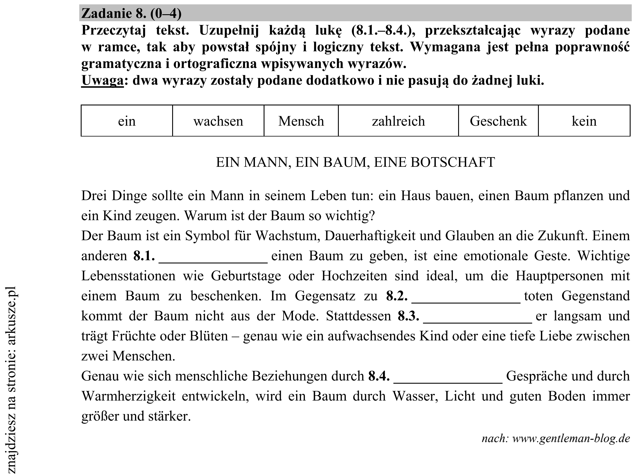 Matura dodatkowa, czerwiec 2015, podgląd zadania 8