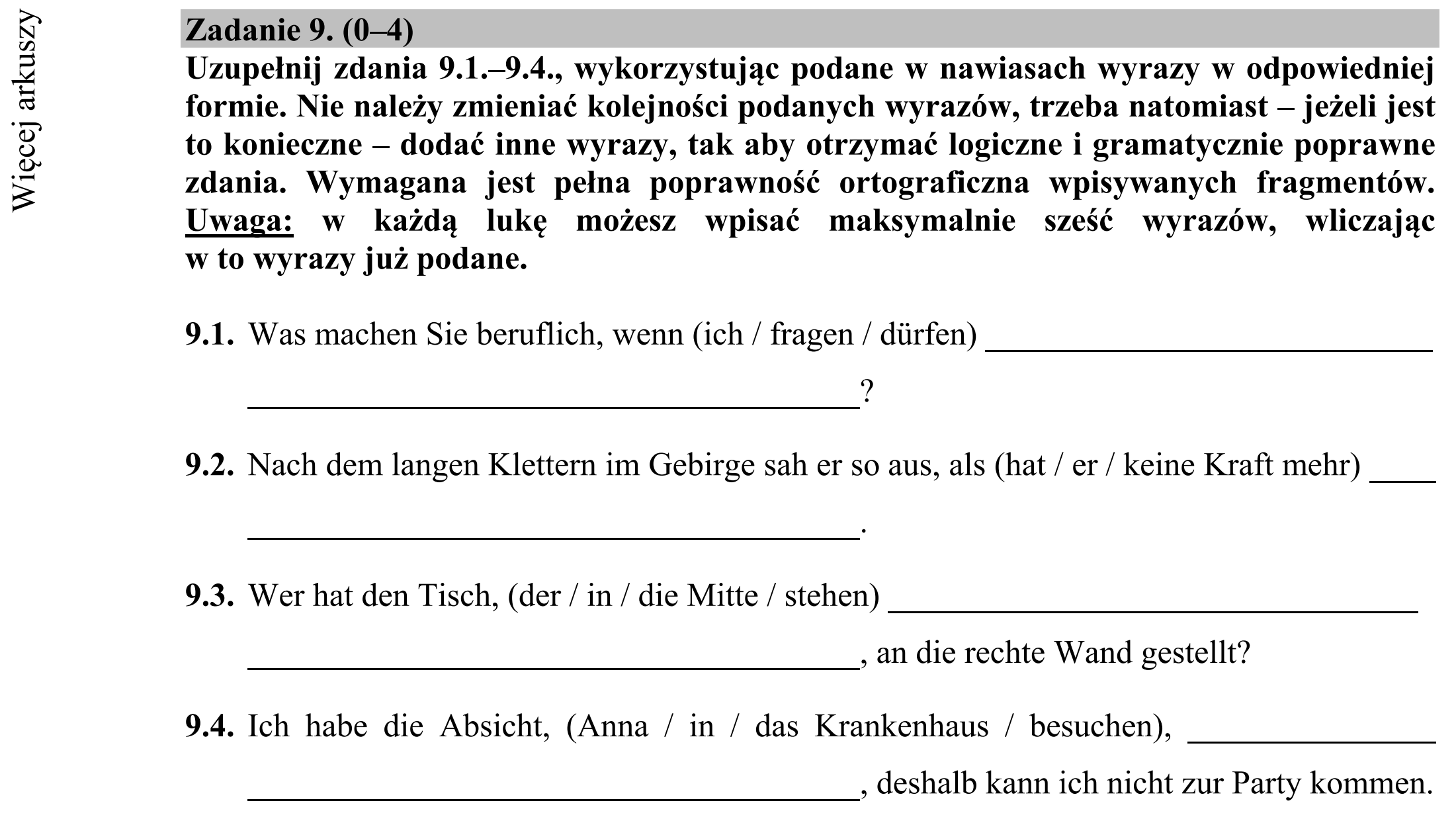 Matura dodatkowa, czerwiec 2015, podgląd zadania 9