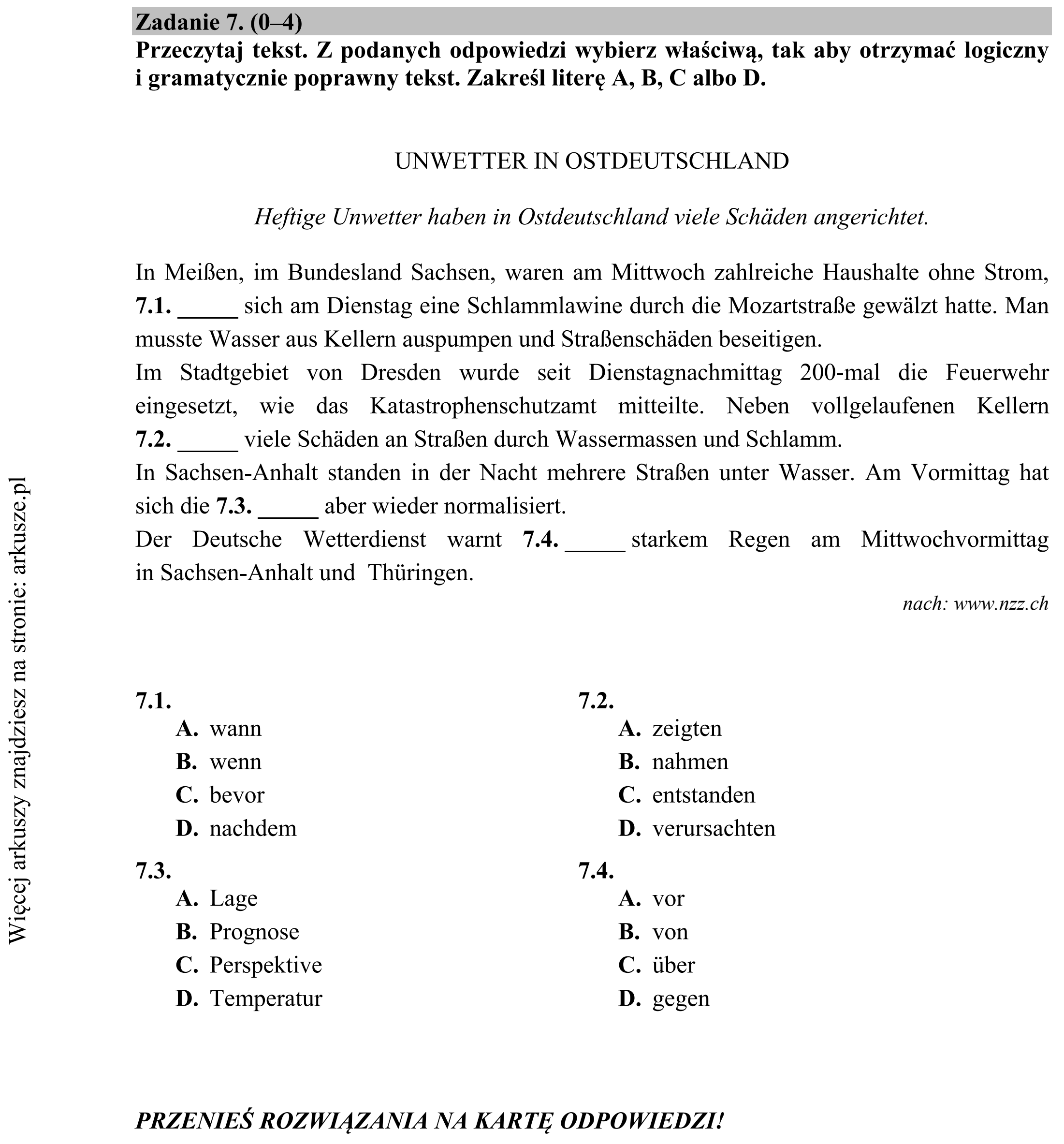 Matura dodatkowa, czerwiec 2016, podgląd zadania 7