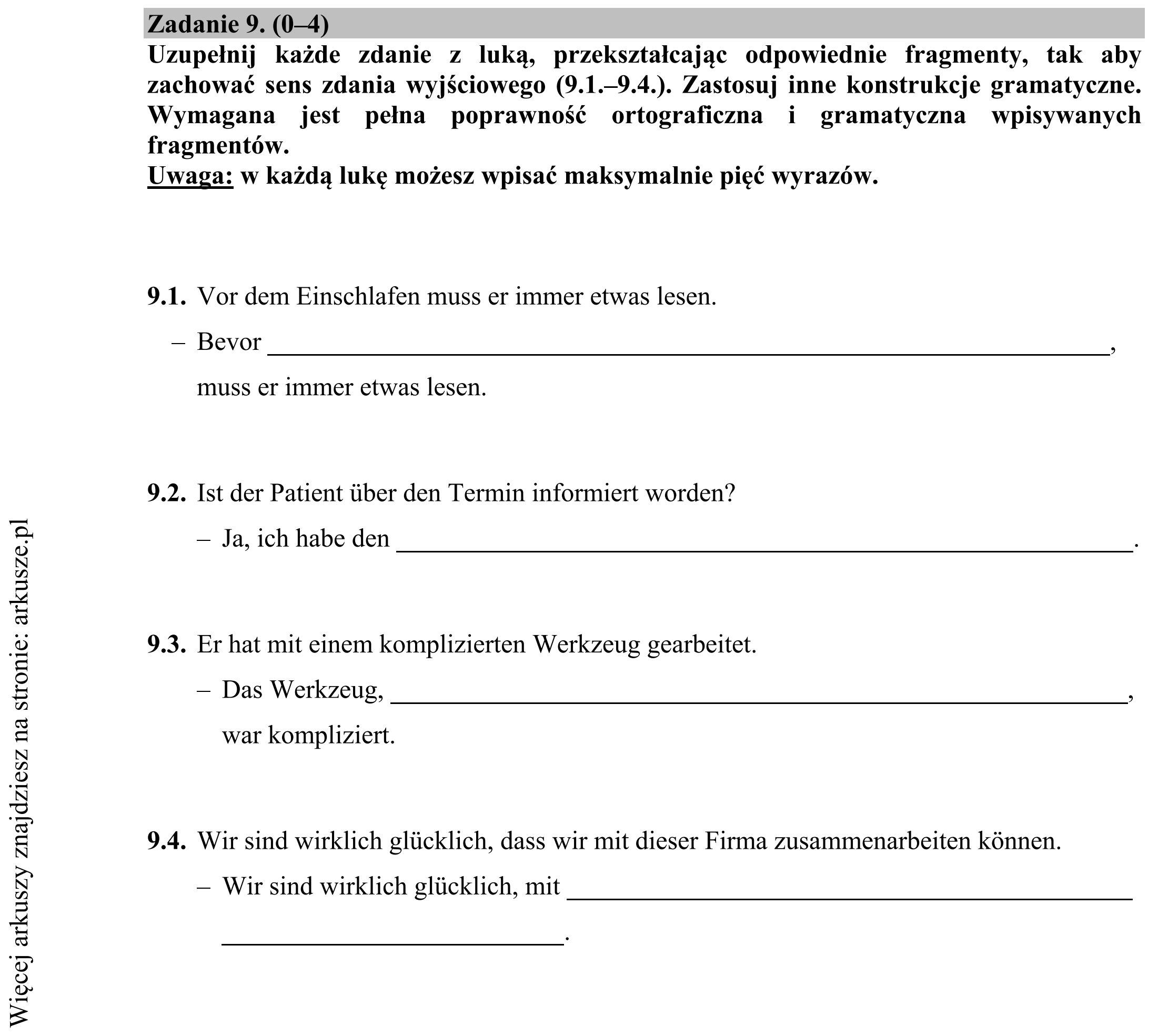 Matura dodatkowa, czerwiec 2016, podgląd zadania 9