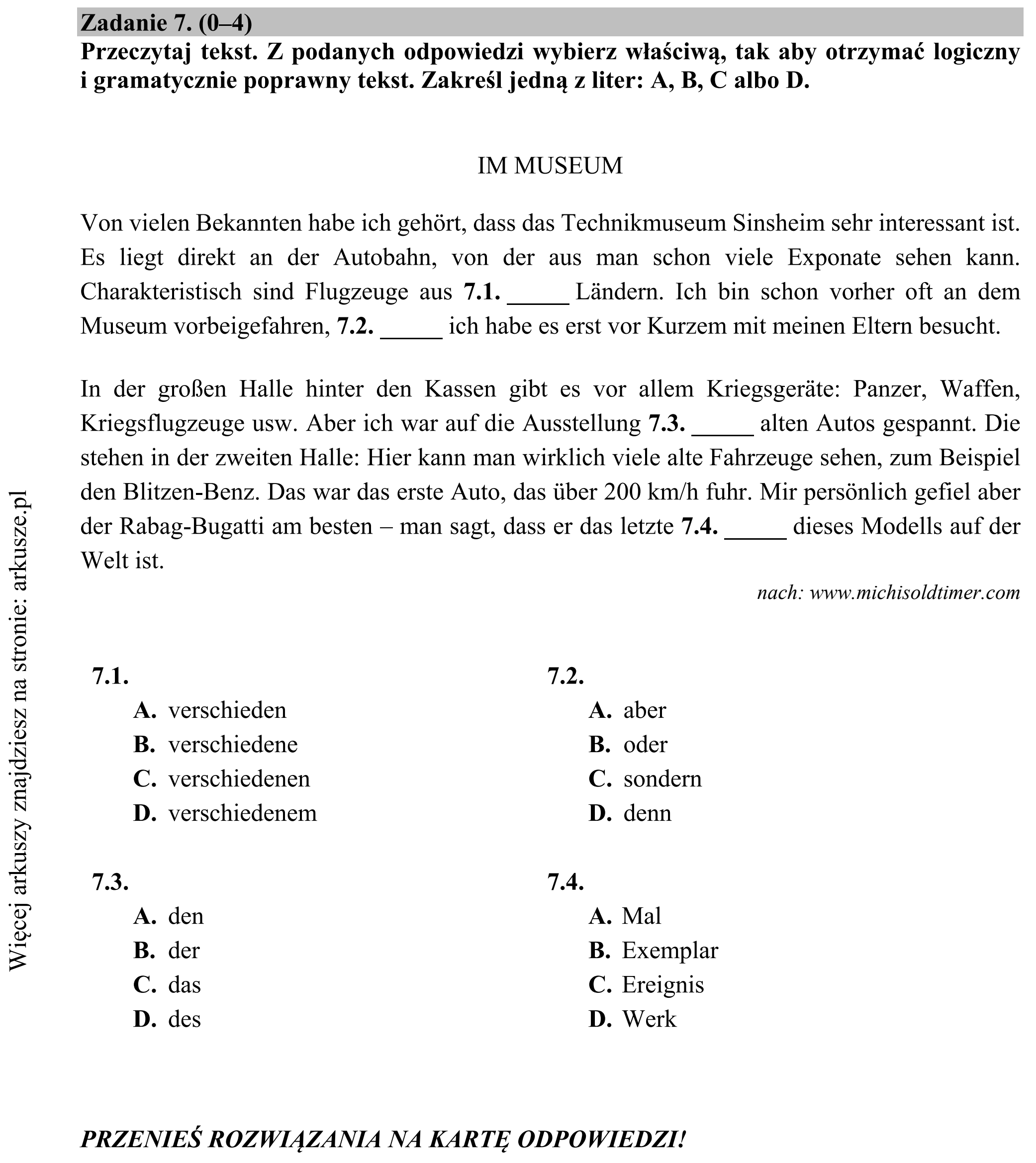 Matura dodatkowa, lipiec 2020, podgląd zadania 7