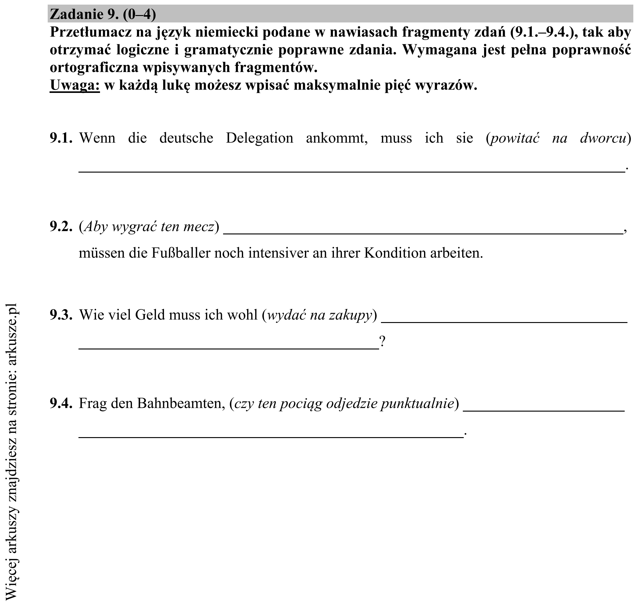 Matura dodatkowa, lipiec 2020, podgląd zadania 9