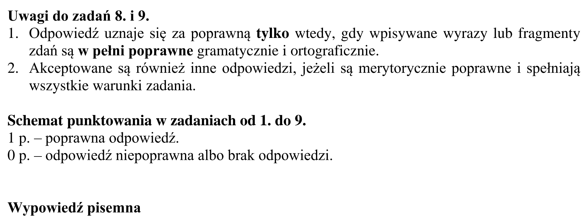 Matura, maj 2015, odpowiedź do zadania 9, fragment 2
