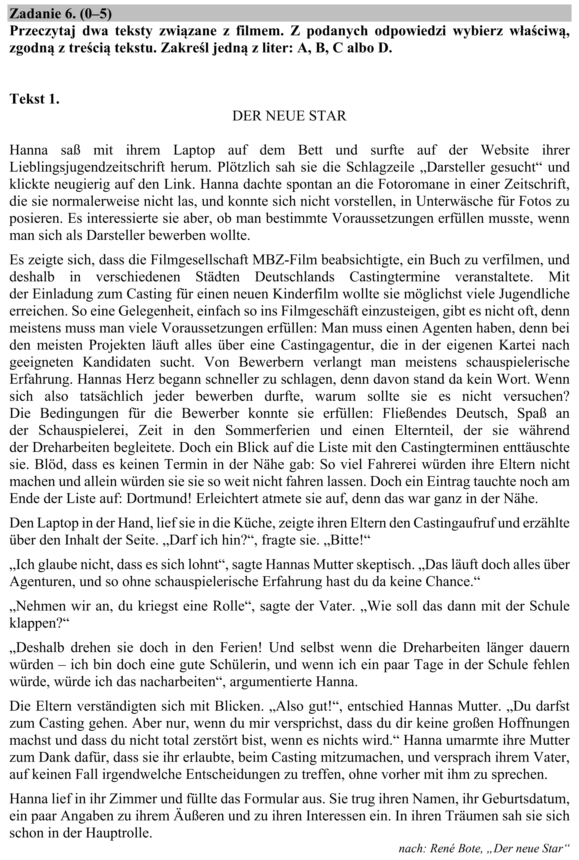 Matura, maj 2020, podgląd zadania 6, fragment 1