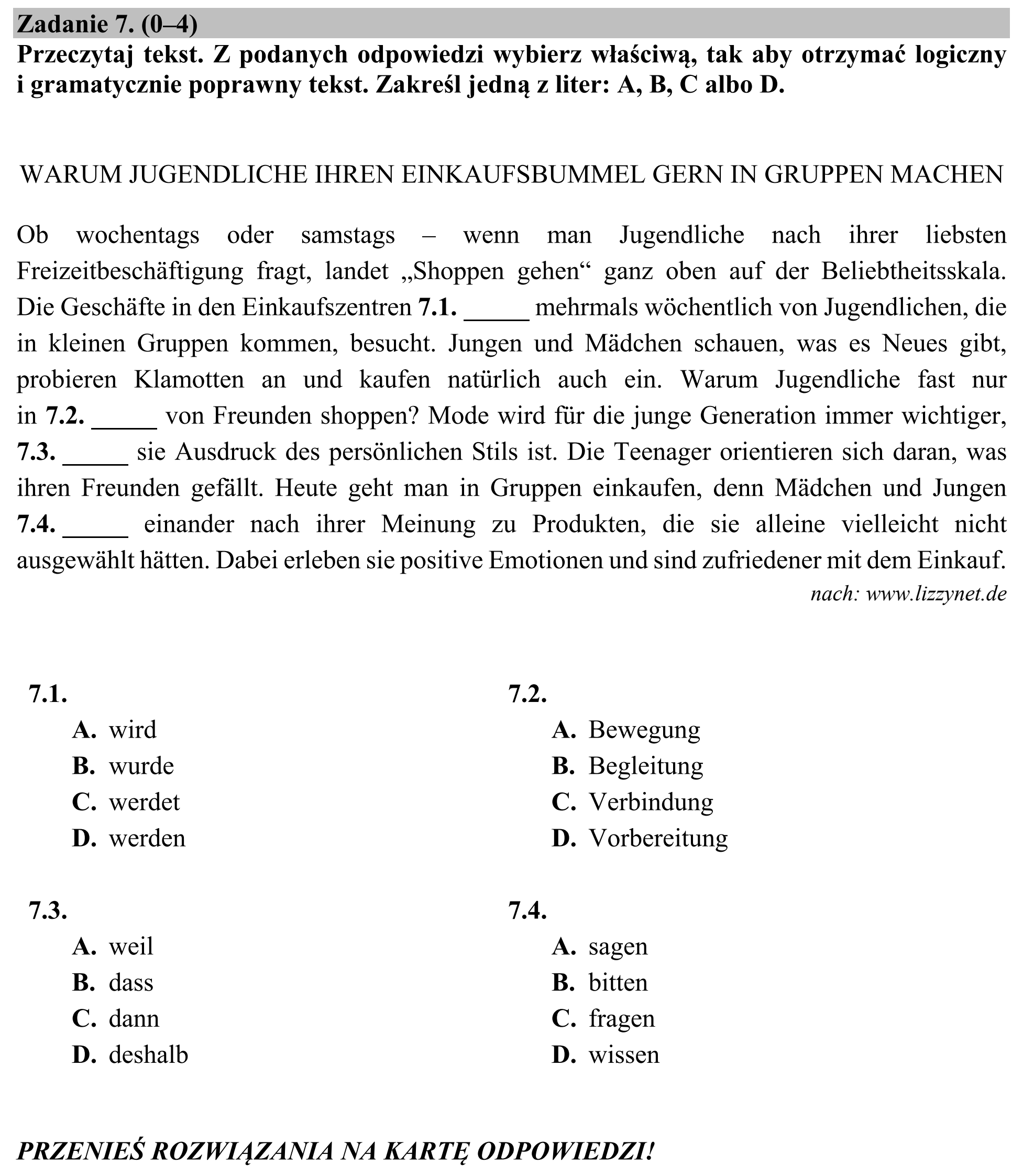 Matura, maj 2020, podgląd zadania 7