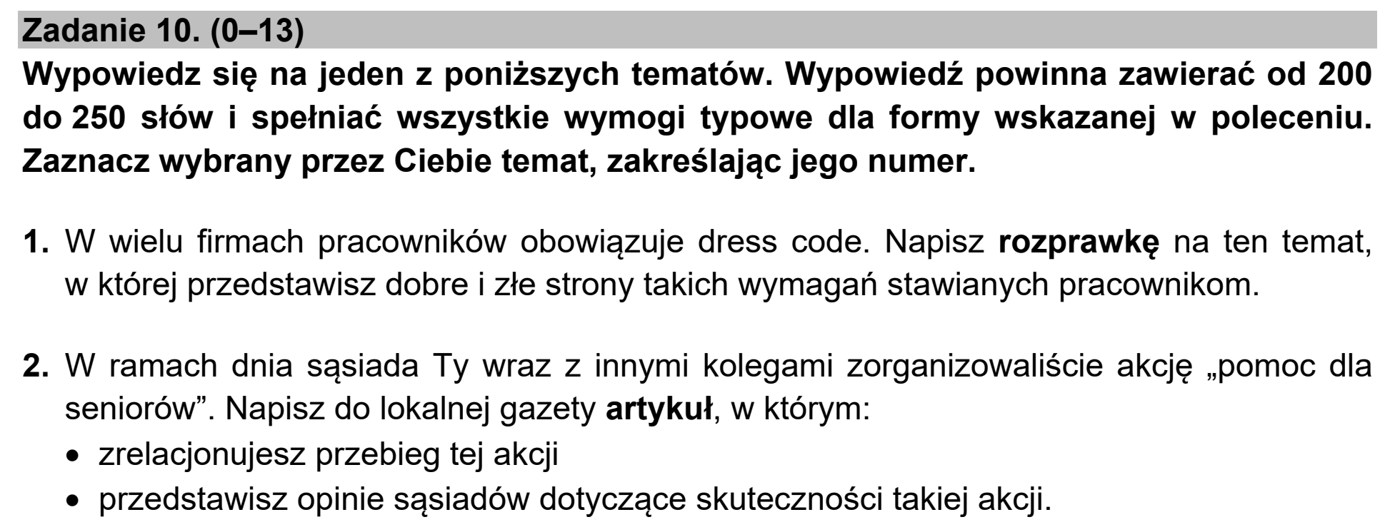 Matura, maj 2021, podgląd zadania 10