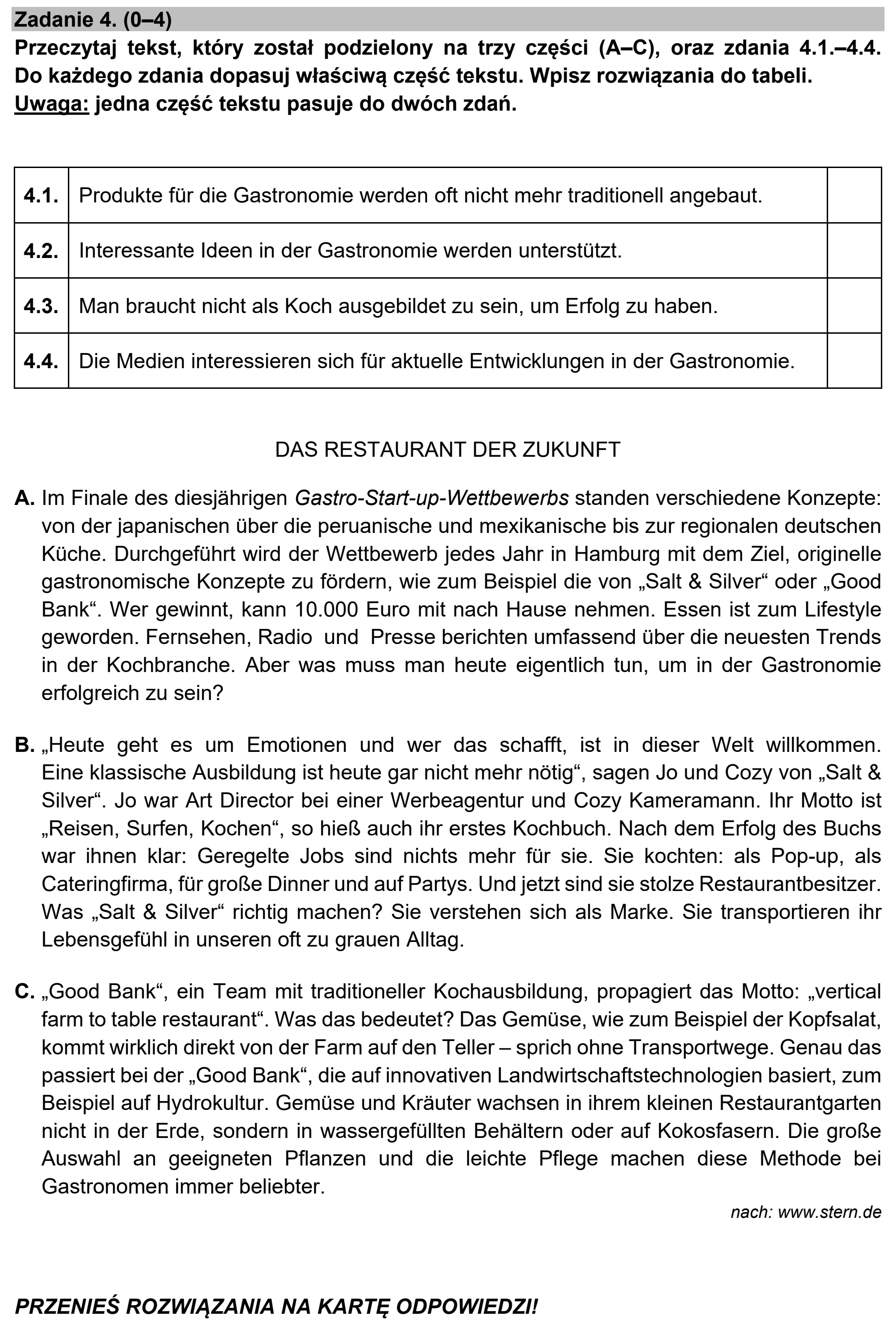 Matura, maj 2022, podgląd zadania 4