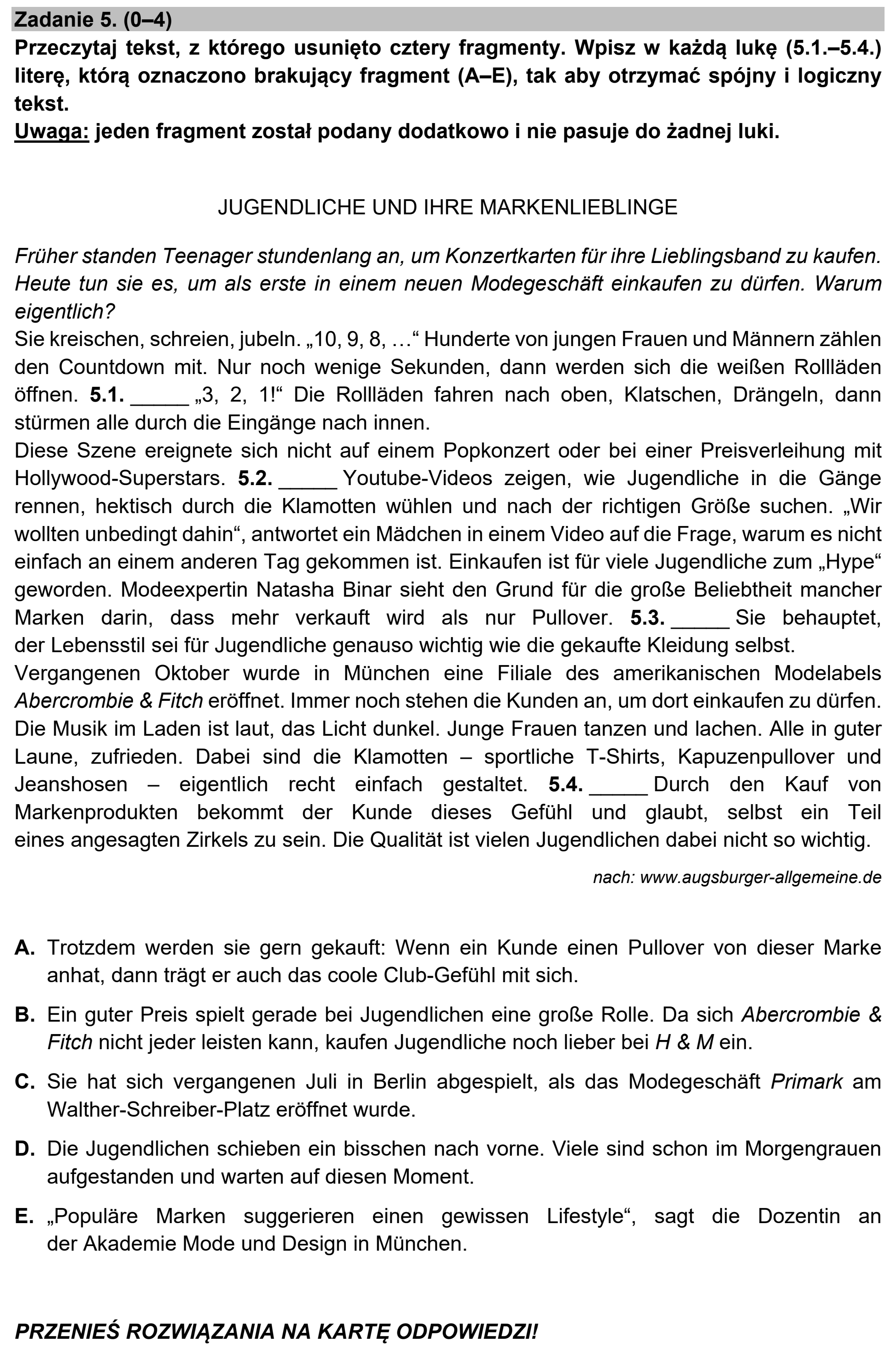 Matura, maj 2022, podgląd zadania 5