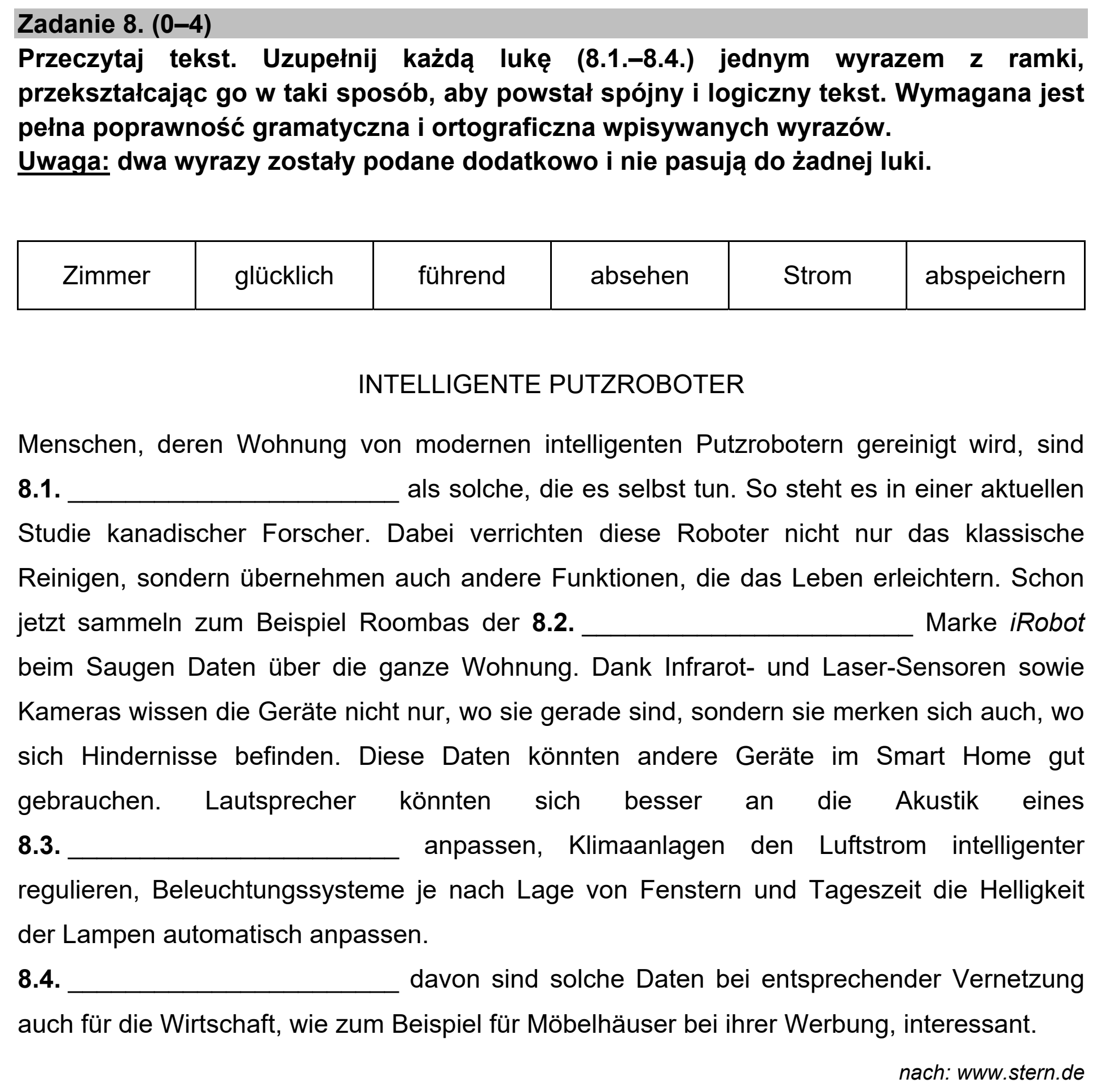 Matura, maj 2022, podgląd zadania 8