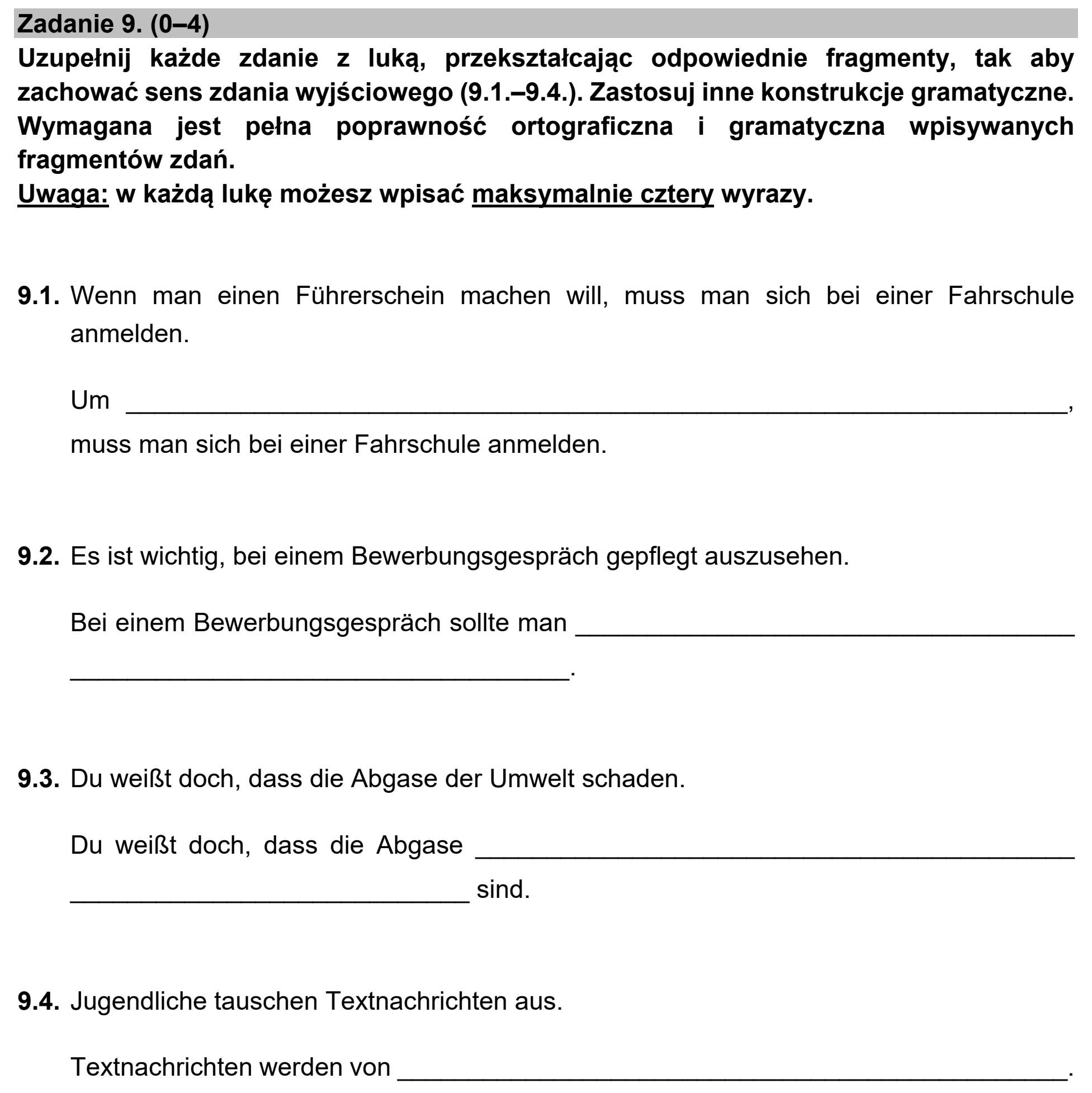 Matura, maj 2022, podgląd zadania 9
