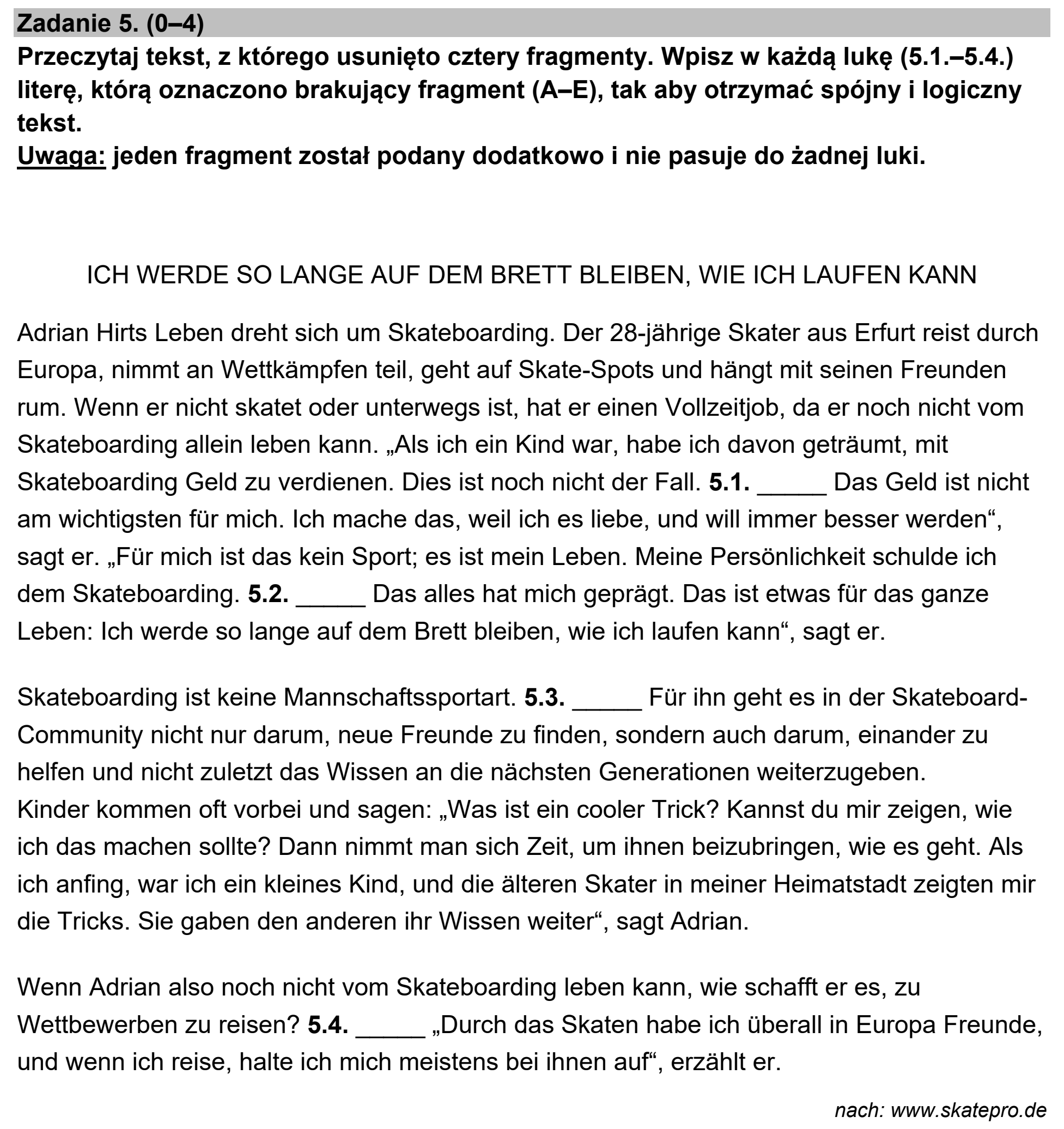 Matura, maj 2023, podgląd zadania 5, fragment 1