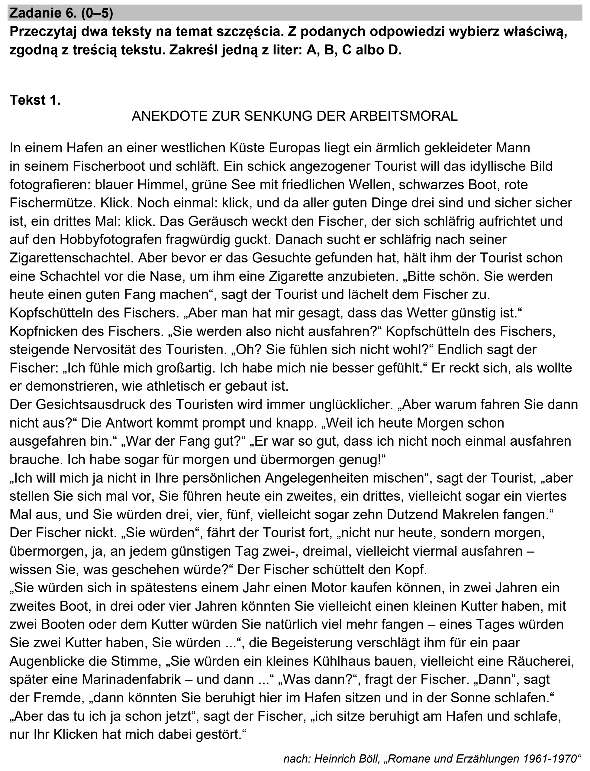 Matura, maj 2023, podgląd zadania 6, fragment 1