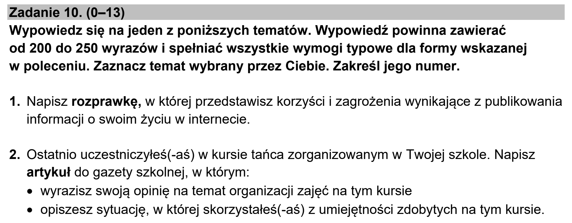 Matura, maj 2024, podgląd zadania 10