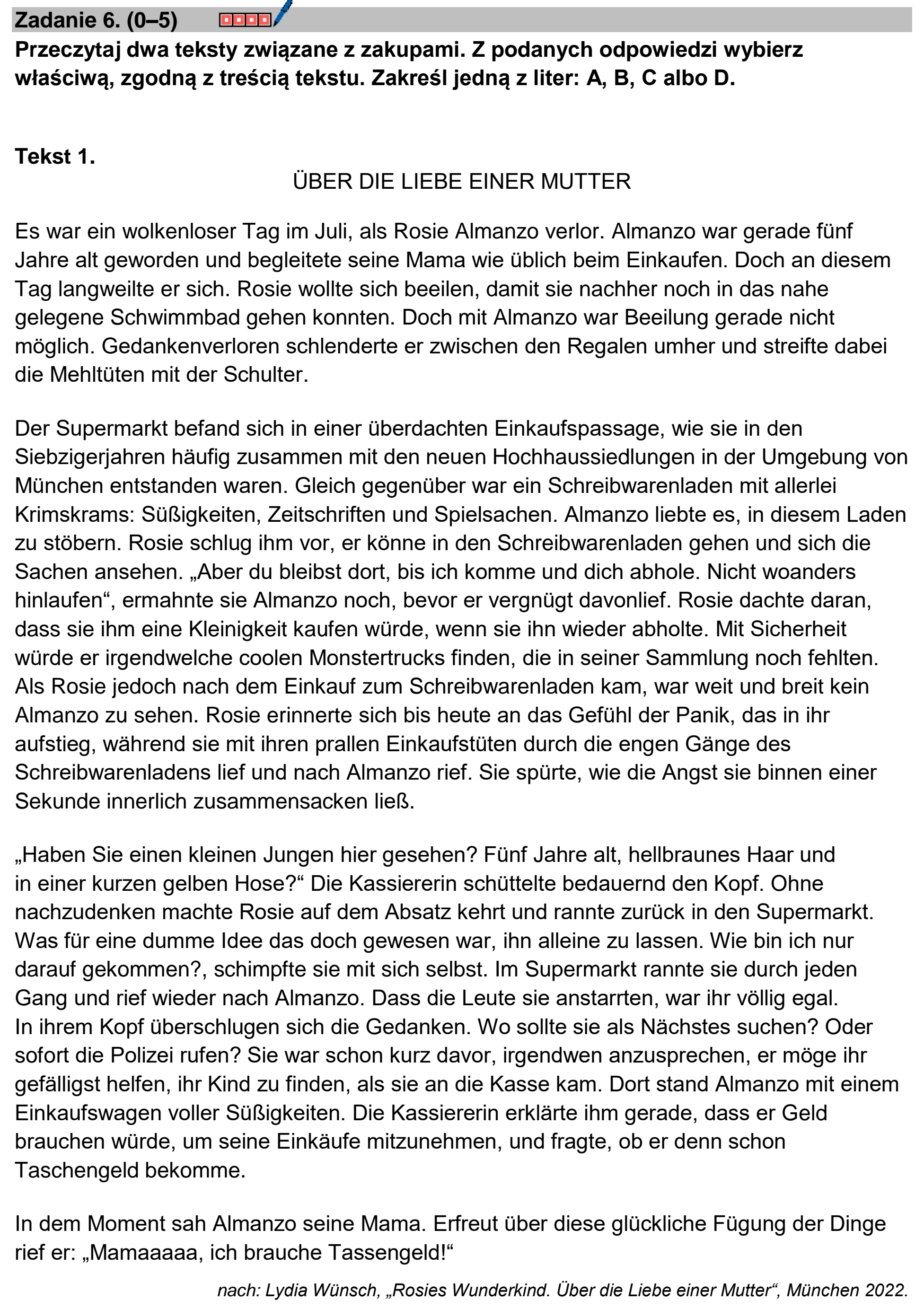 Matura, maj 2025, podgląd zadania 6, fragment 1
