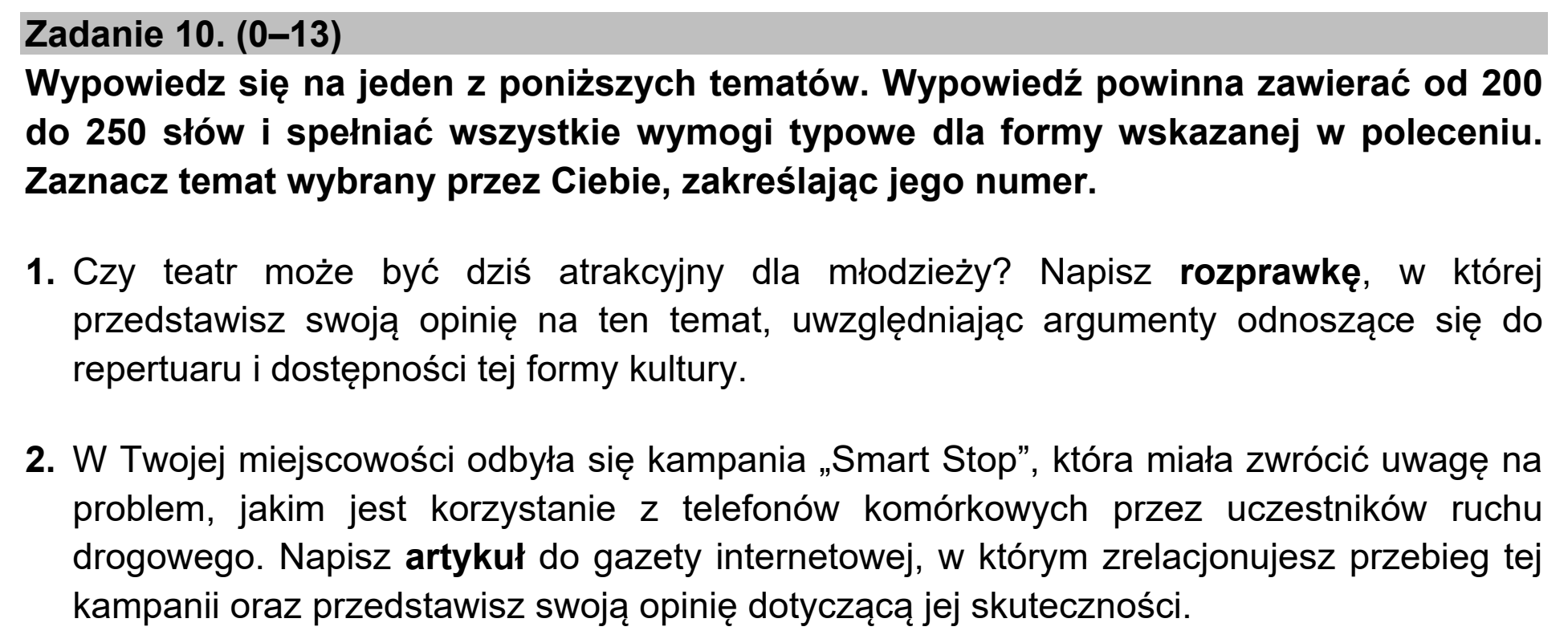Matura próbna, marzec 2021, podgląd zadania 10