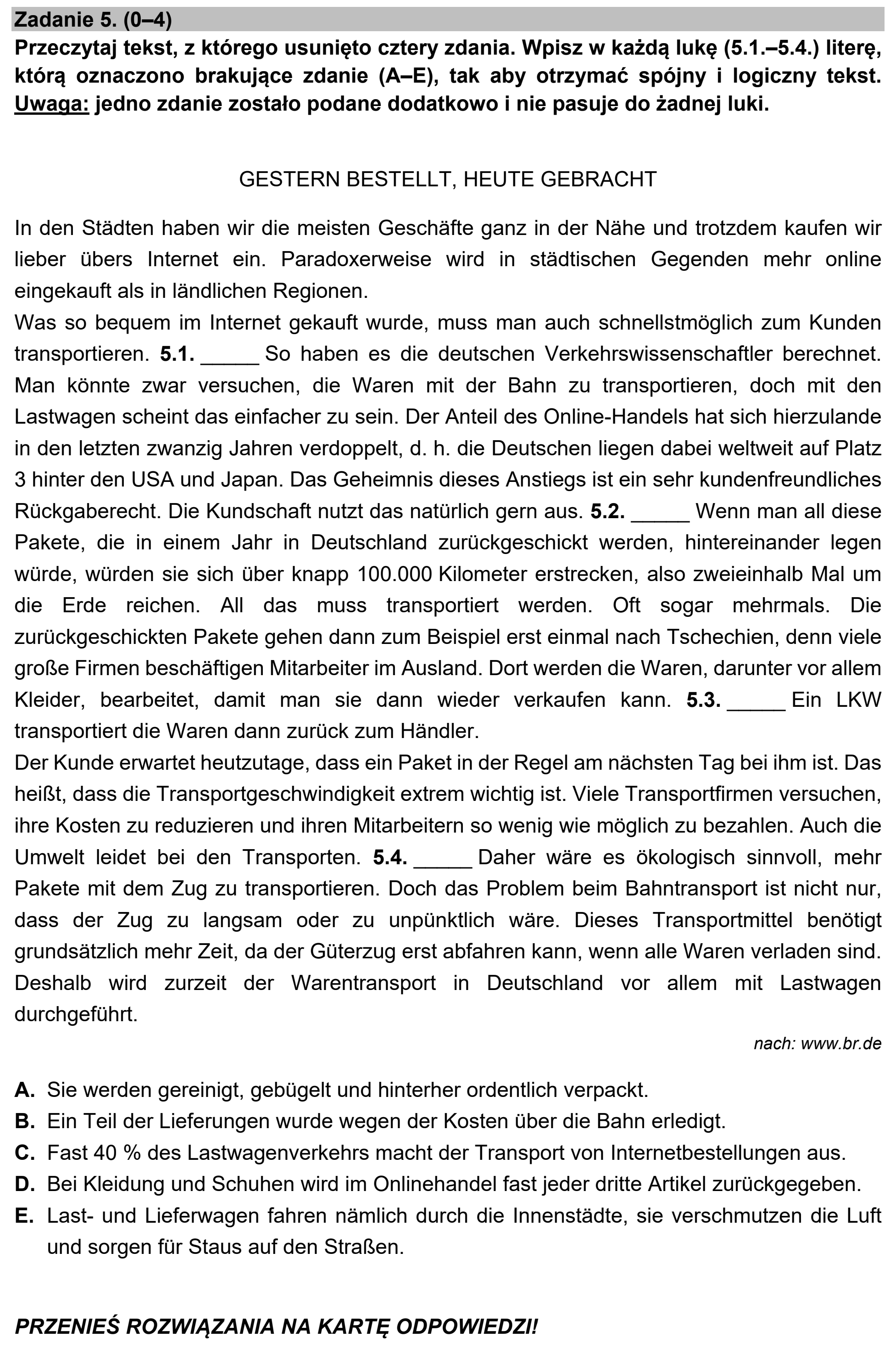 Matura próbna, marzec 2021, podgląd zadania 5