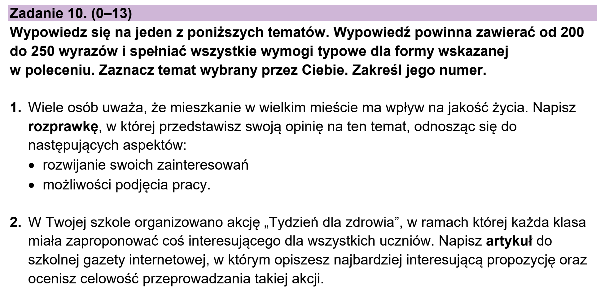 Matura próbna, grudzien 2022, podgląd zadania 10