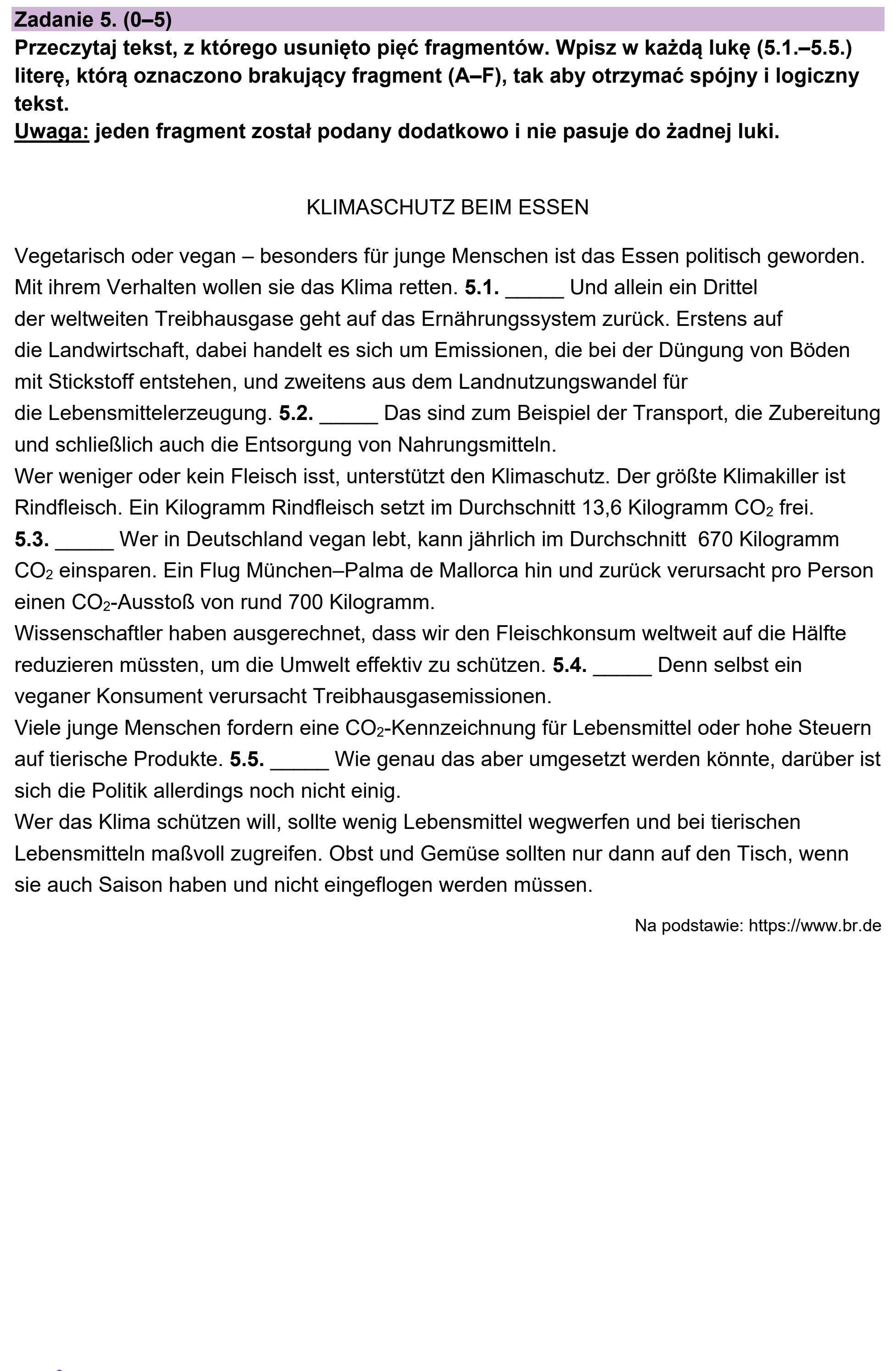 Matura próbna, grudzien 2022, podgląd zadania 5, fragment 1