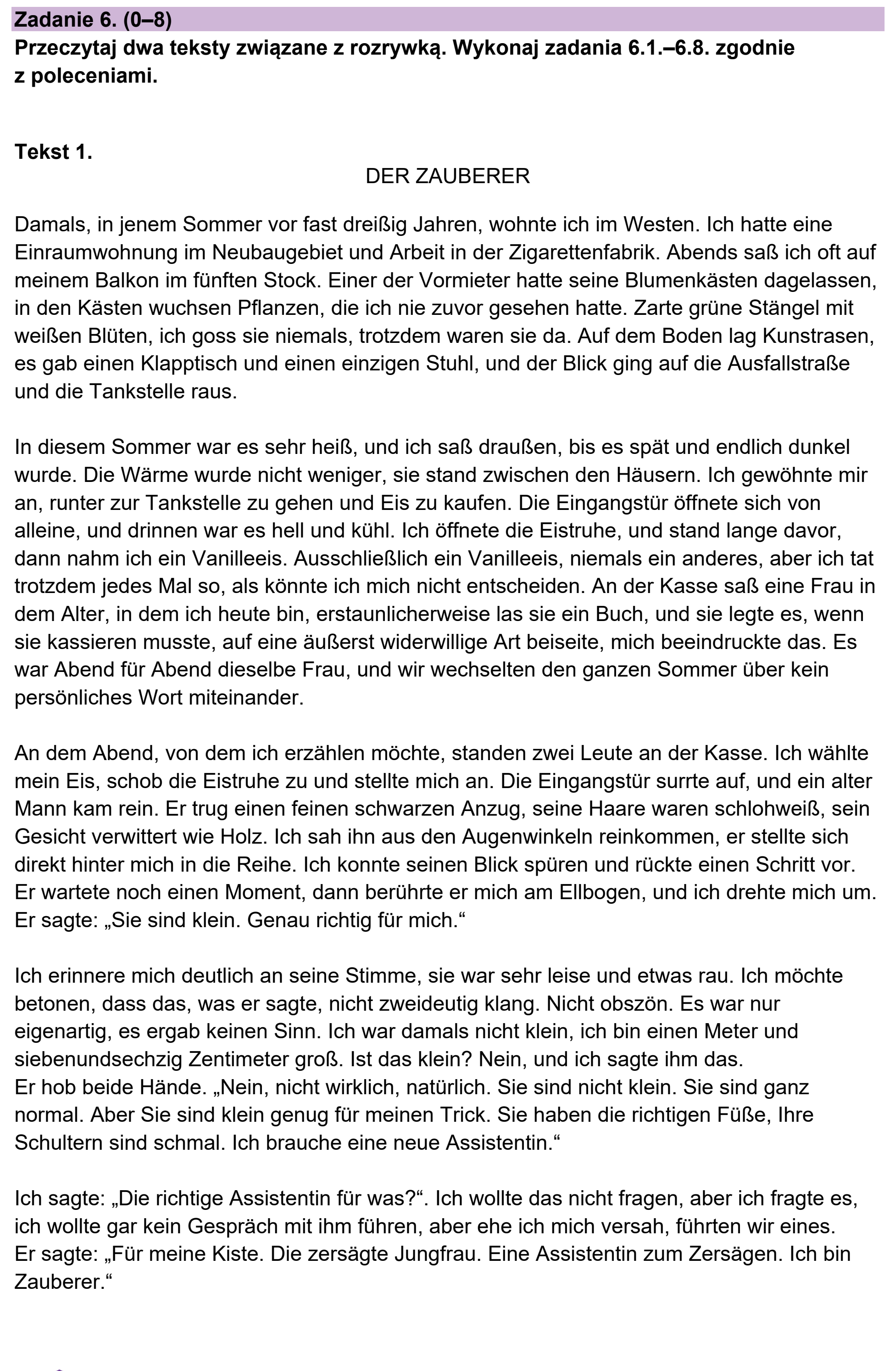 Matura próbna, grudzien 2022, podgląd zadania 6, fragment 1