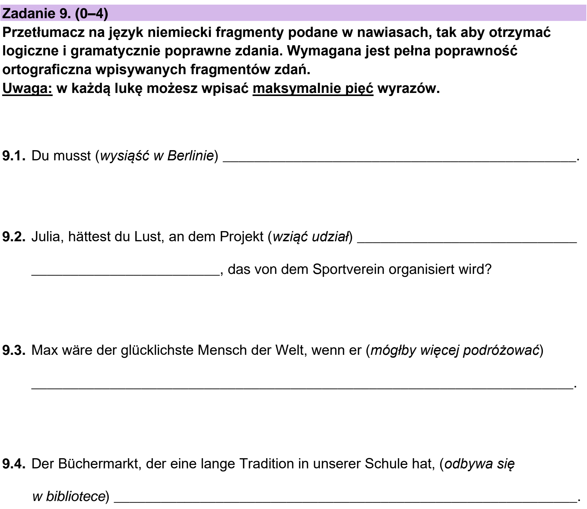Matura próbna, grudzien 2024, podgląd zadania 9