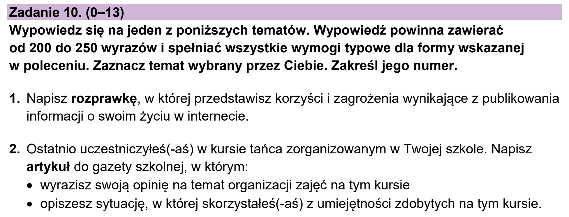 Matura, maj 2024, podgląd zadania 10