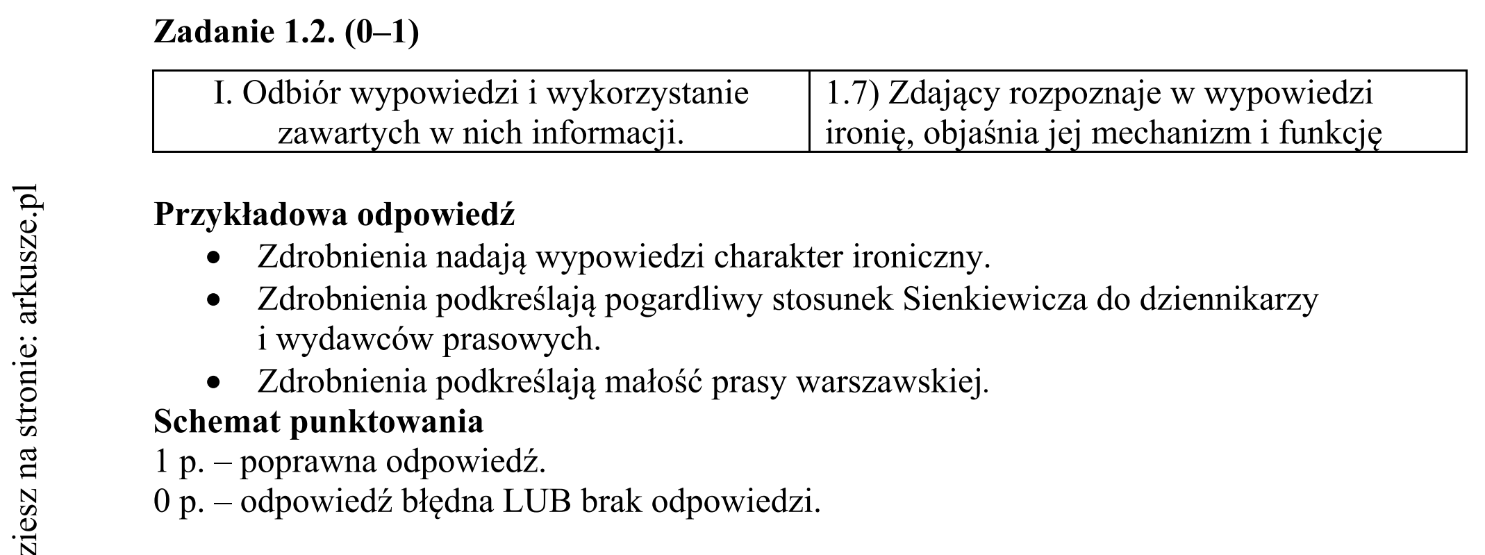 Matura dodatkowa, czerwiec 2015, odpowiedź do zadania 1.2