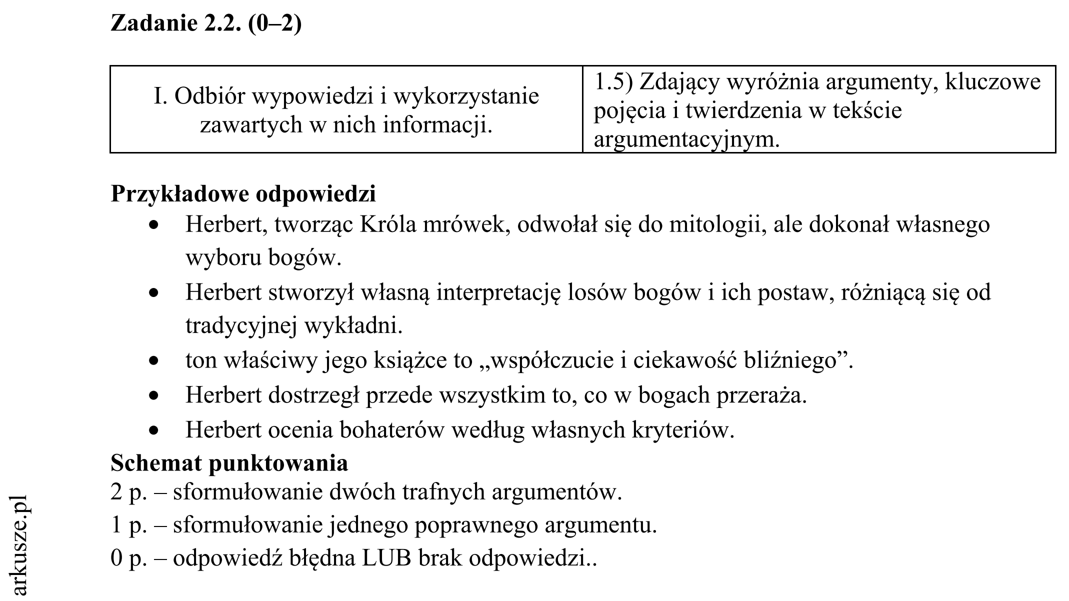 Matura dodatkowa, czerwiec 2015, odpowiedź do zadania 2.2