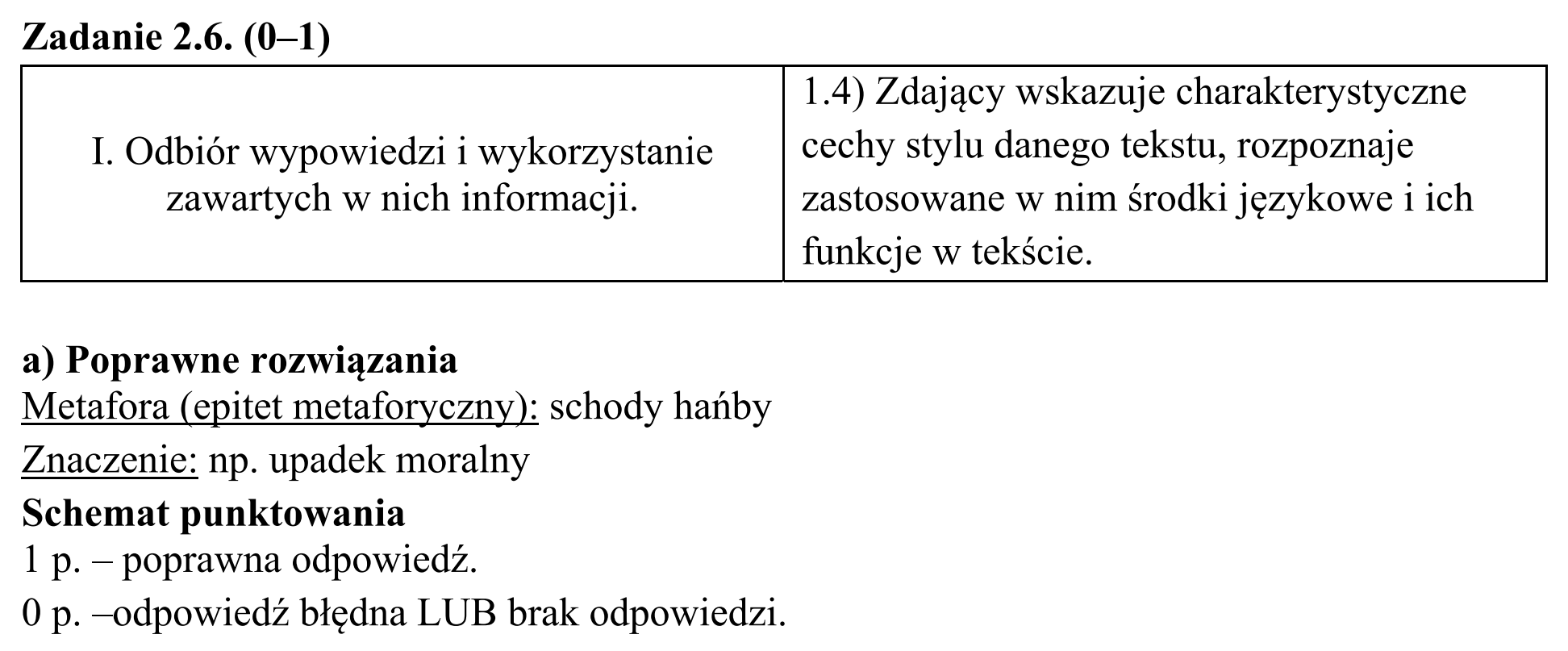 Matura dodatkowa, czerwiec 2015, odpowiedź do zadania 2.6