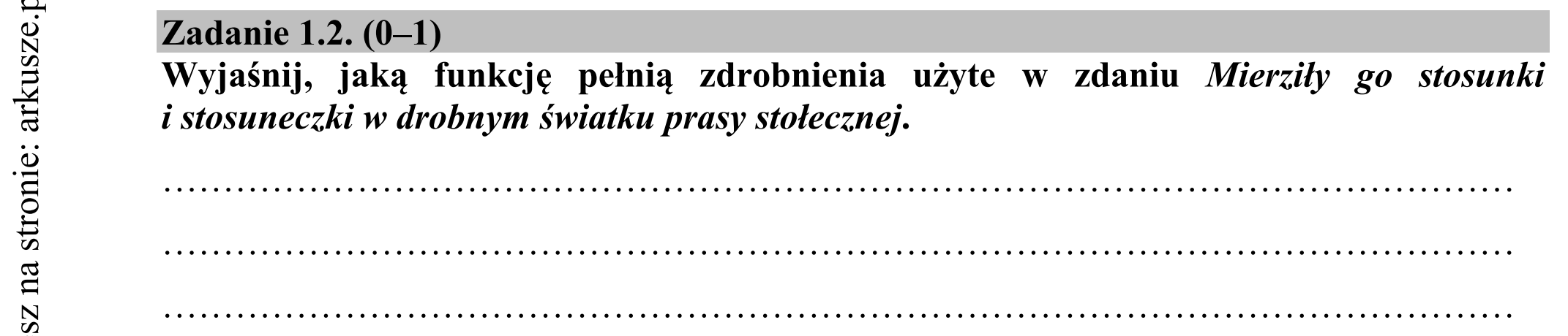 Matura dodatkowa, czerwiec 2015, zadanie 1.2