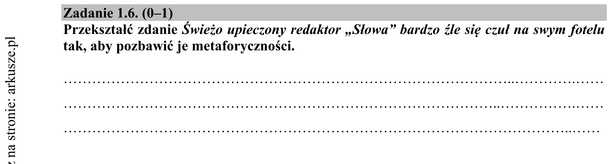 Matura dodatkowa, czerwiec 2015, zadanie 1.6