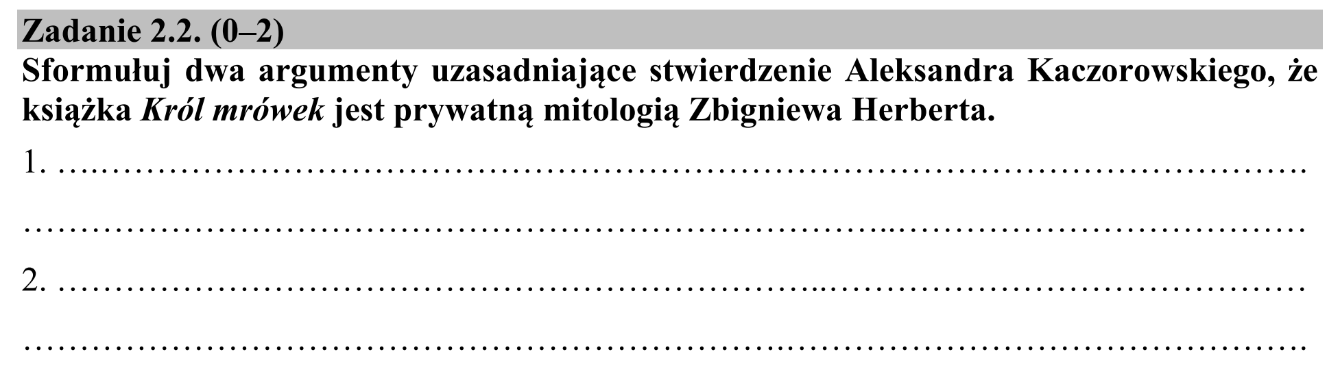 Matura dodatkowa, czerwiec 2015, zadanie 2.2