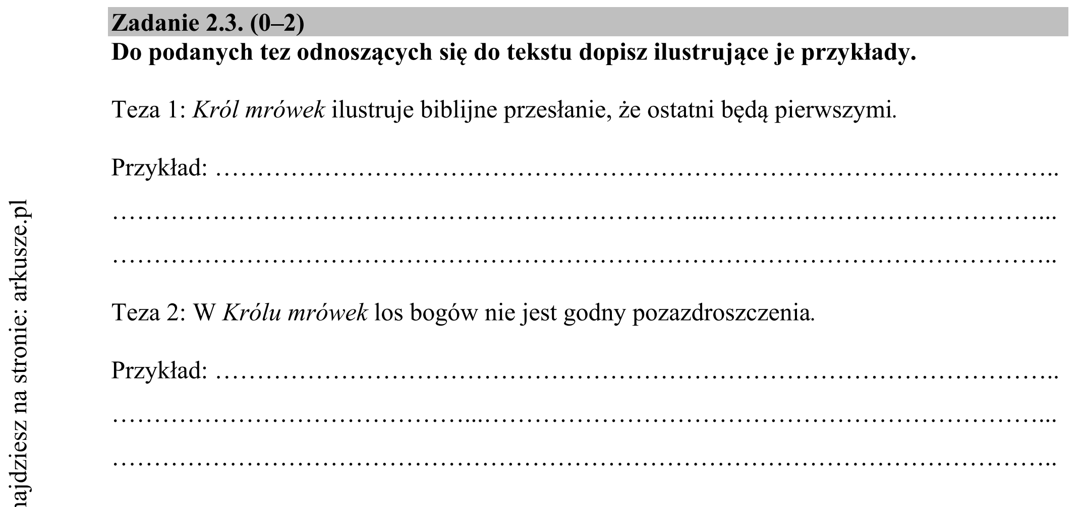 Matura dodatkowa, czerwiec 2015, zadanie 2.3