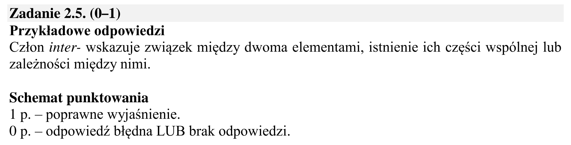 Matura dodatkowa, czerwiec 2016, odpowiedź do zadania 2.5
