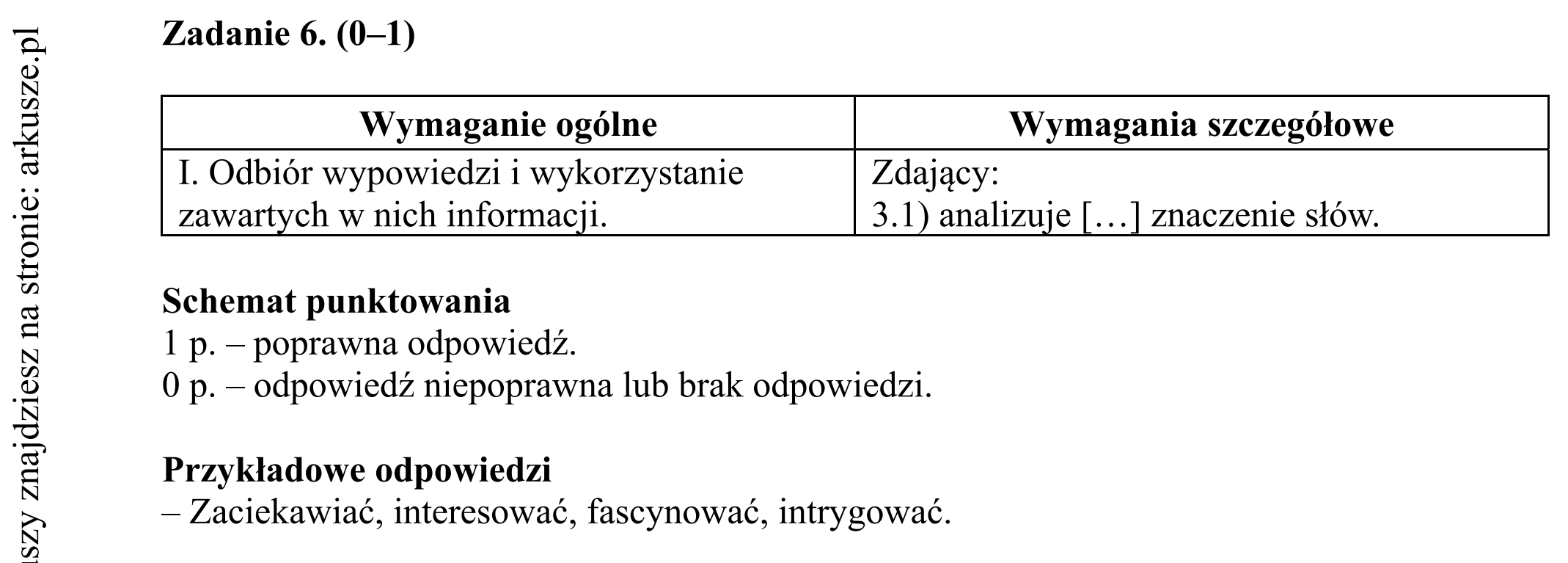 Matura dodatkowa, czerwiec 2017, odpowiedź do zadania 6