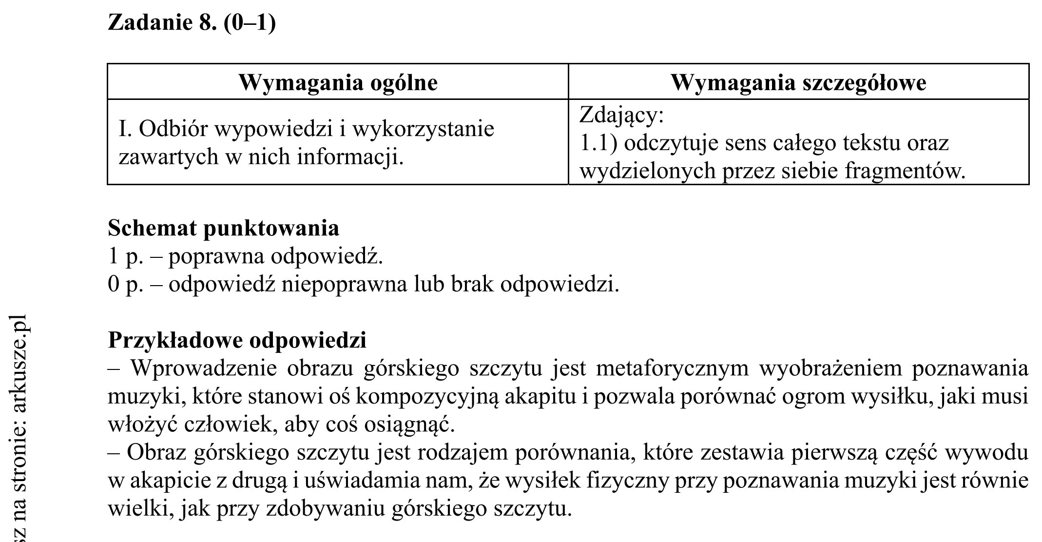 Matura dodatkowa, czerwiec 2017, odpowiedź do zadania 8
