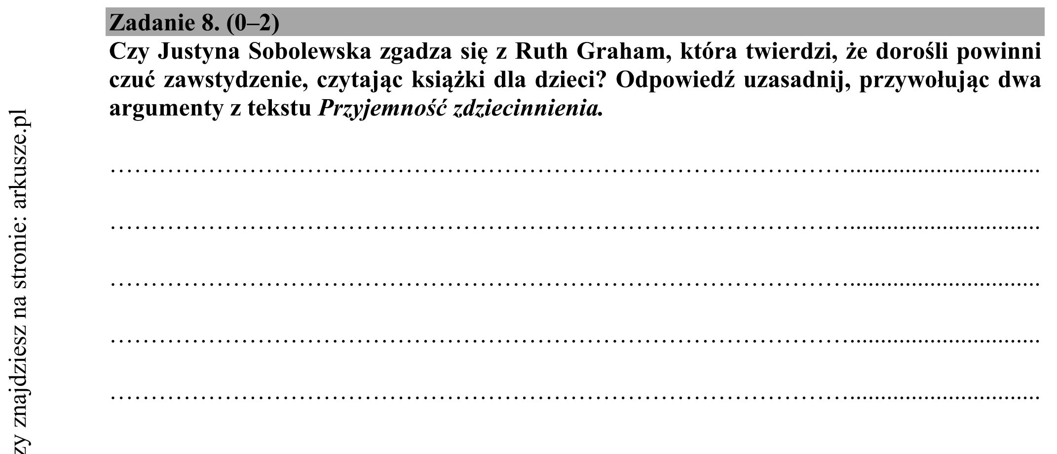 Matura dodatkowa, czerwiec 2018, podgląd zadania 8