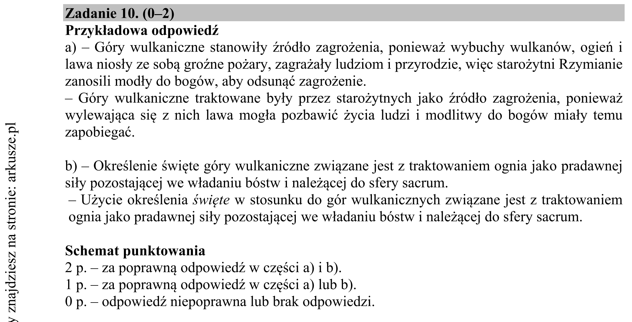 Matura dodatkowa, czerwiec 2019, odpowiedź do zadania 10