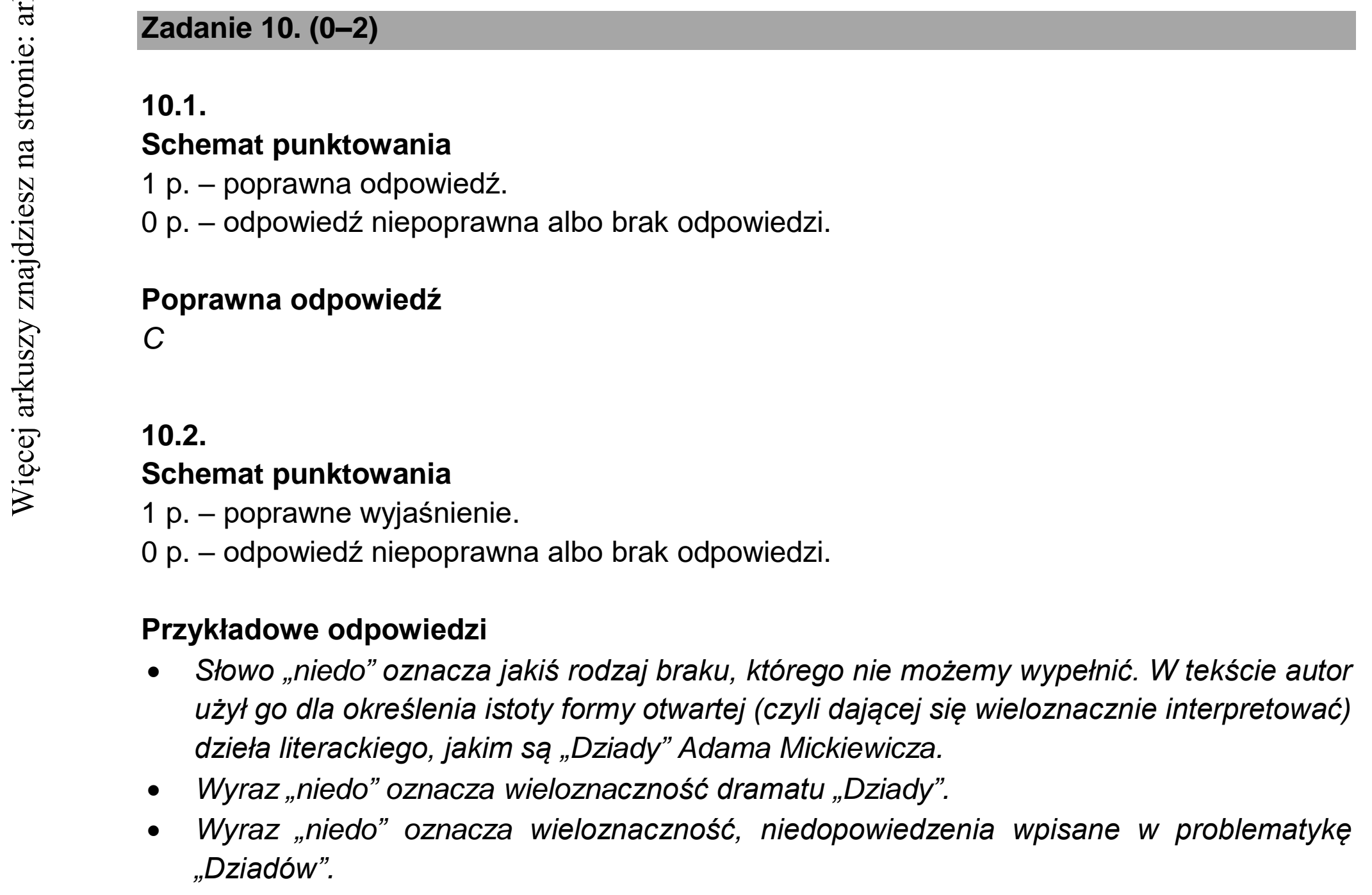 Matura dodatkowa, czerwiec 2021, odpowiedź do zadania 10