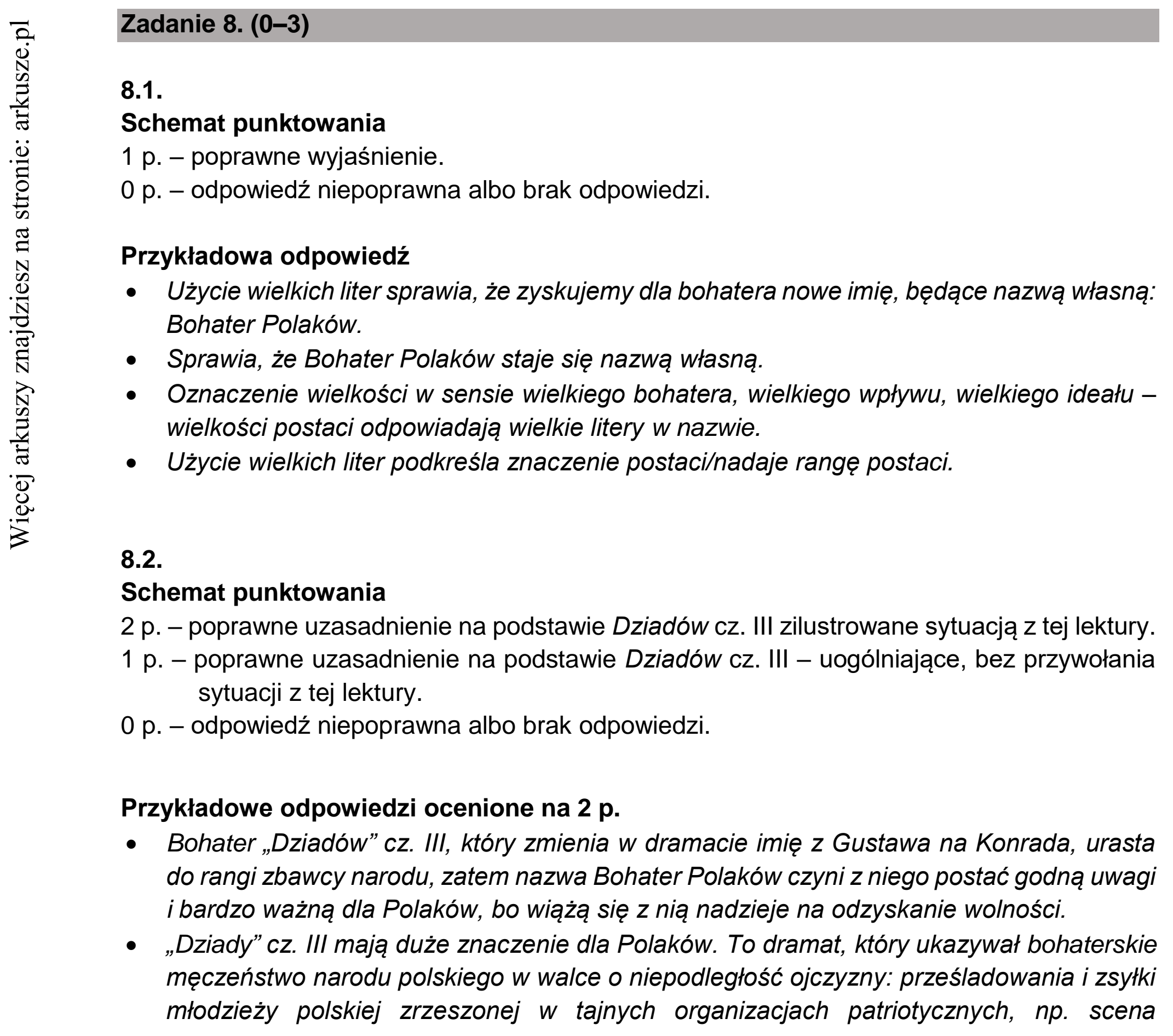 Matura dodatkowa, czerwiec 2021, odpowiedź do zadania 8, fragment 1