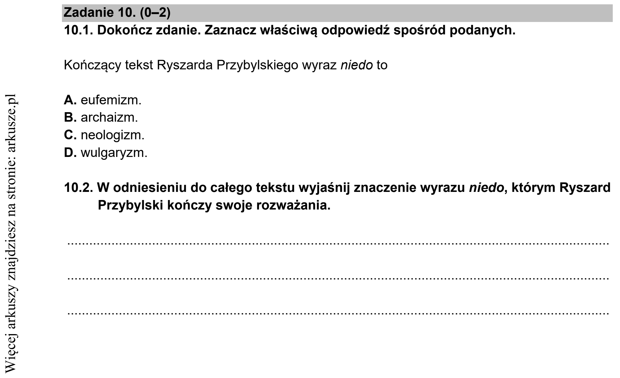 Matura dodatkowa, czerwiec 2021, podgląd zadania 10