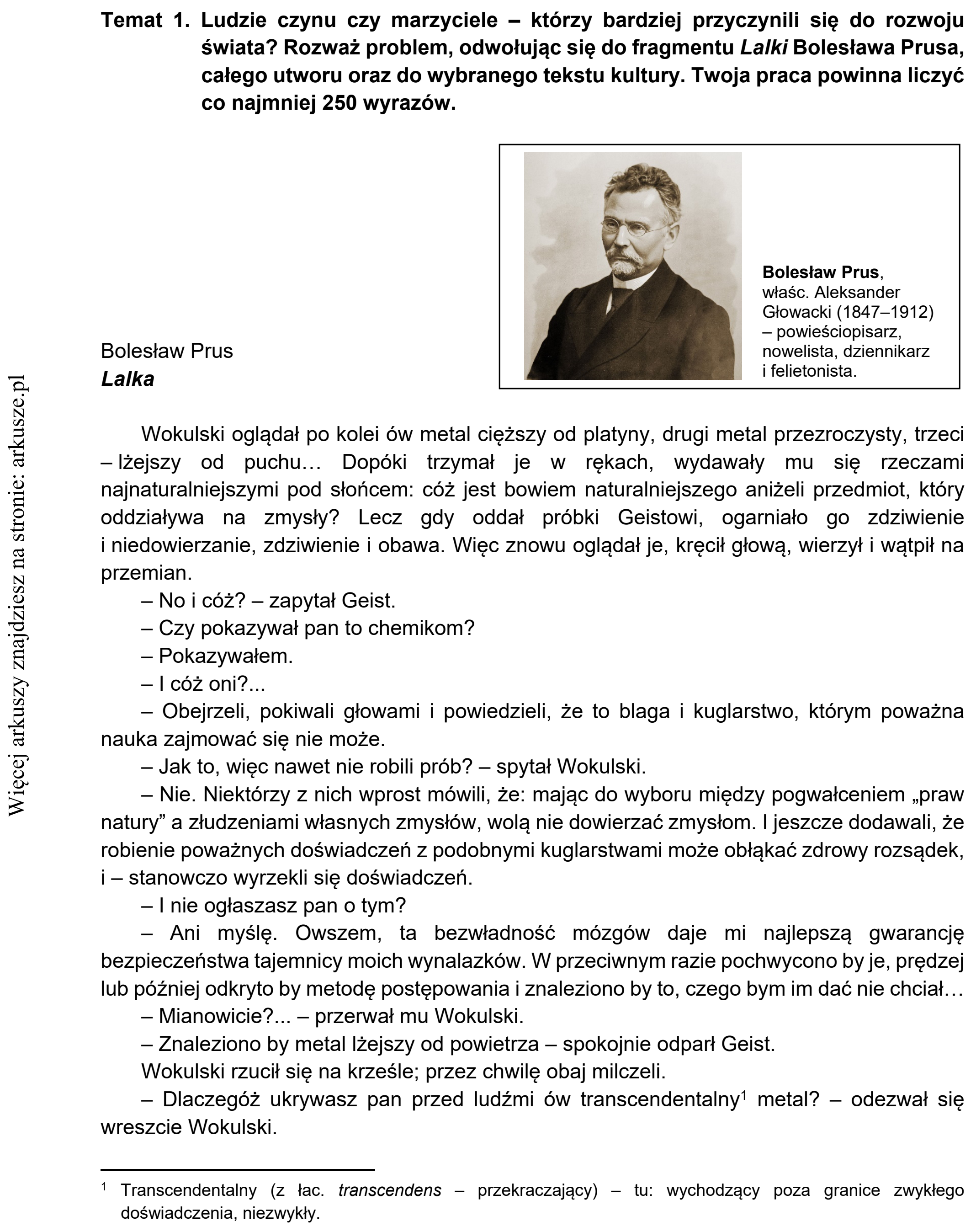 Matura dodatkowa, czerwiec 2021, podgląd zadania 1, fragment 1
