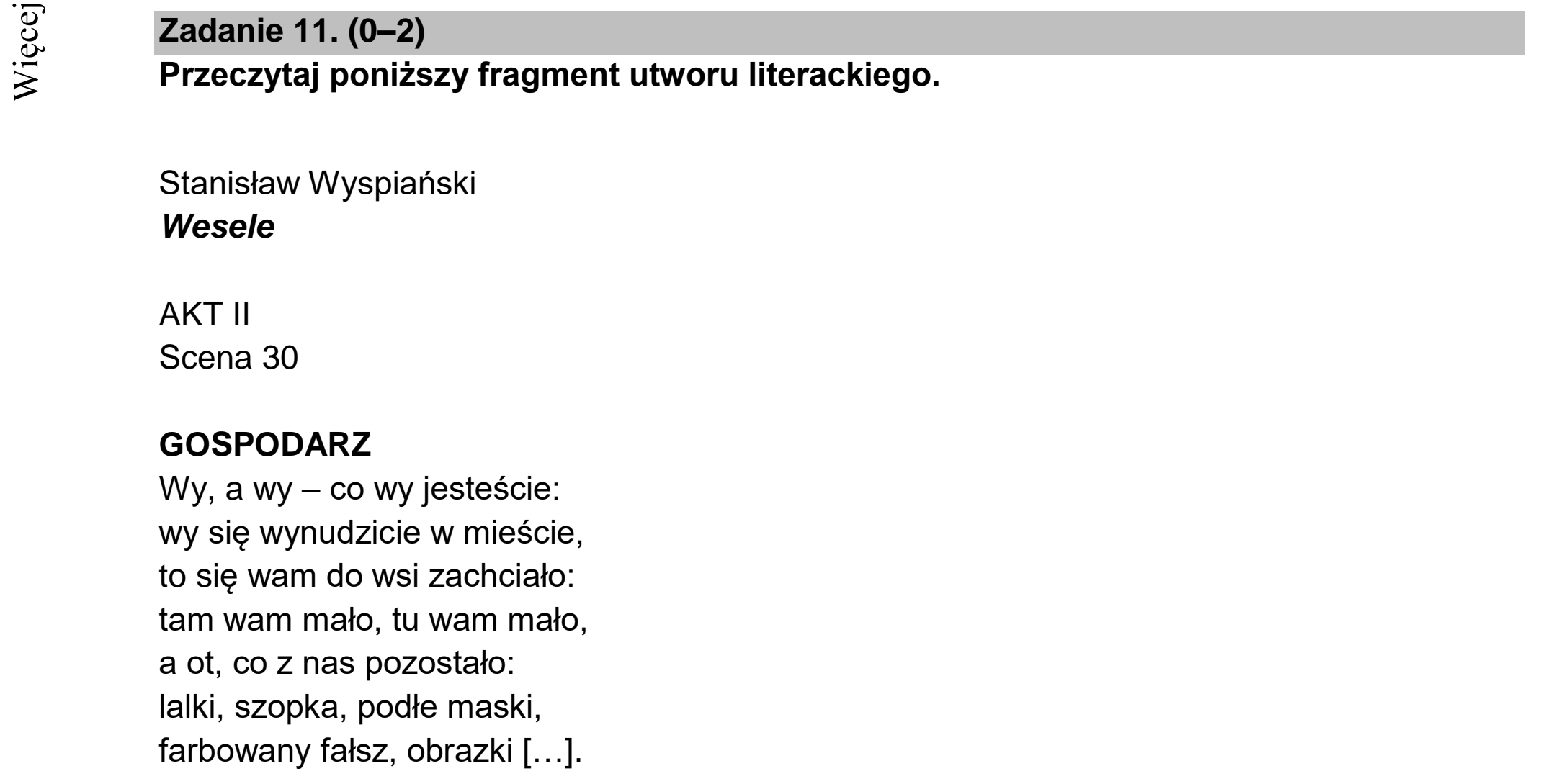 Matura dodatkowa, czerwiec 2022, podgląd zadania 11, fragment 1