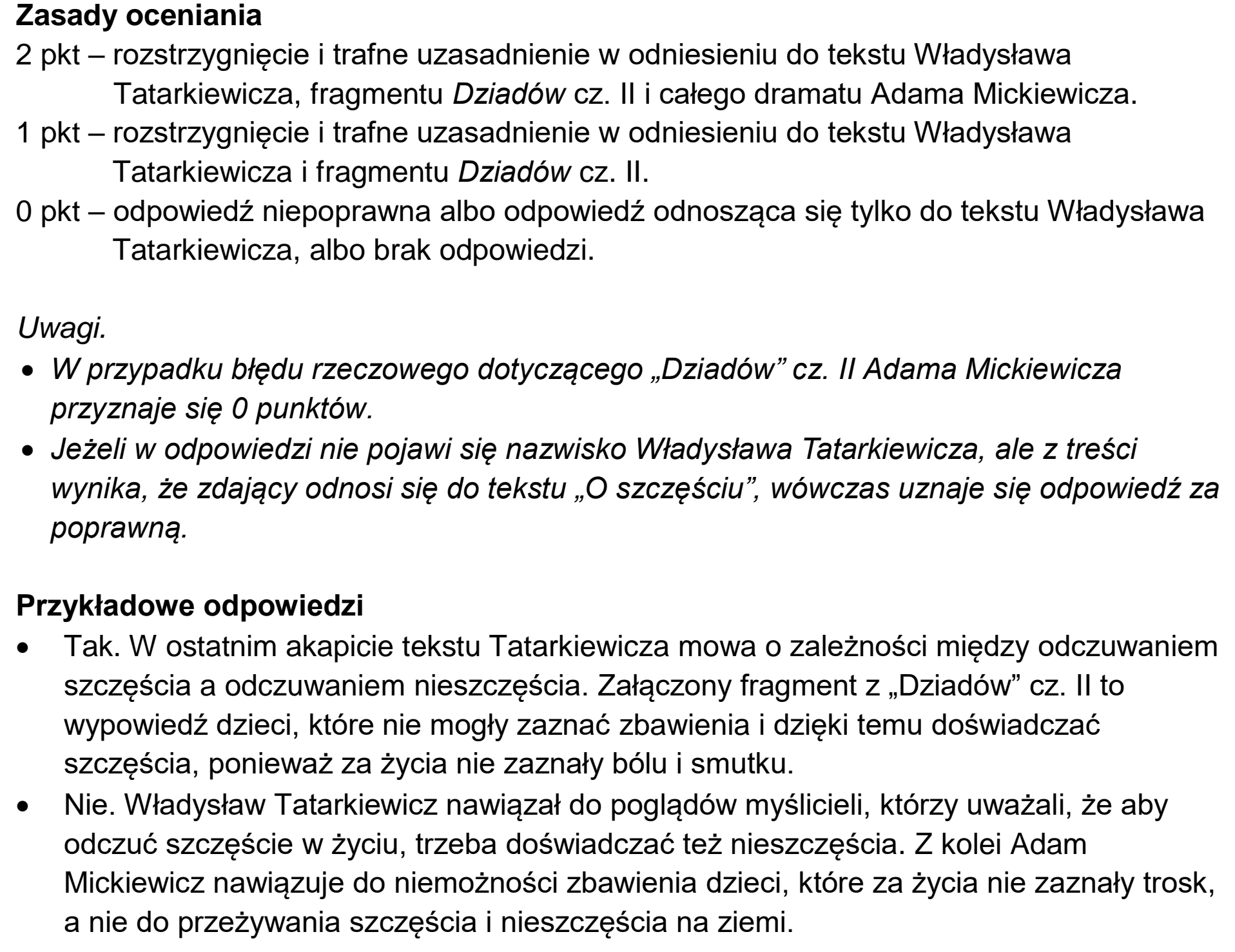 Matura dodatkowa, czerwiec 2023, odpowiedź do zadania 8