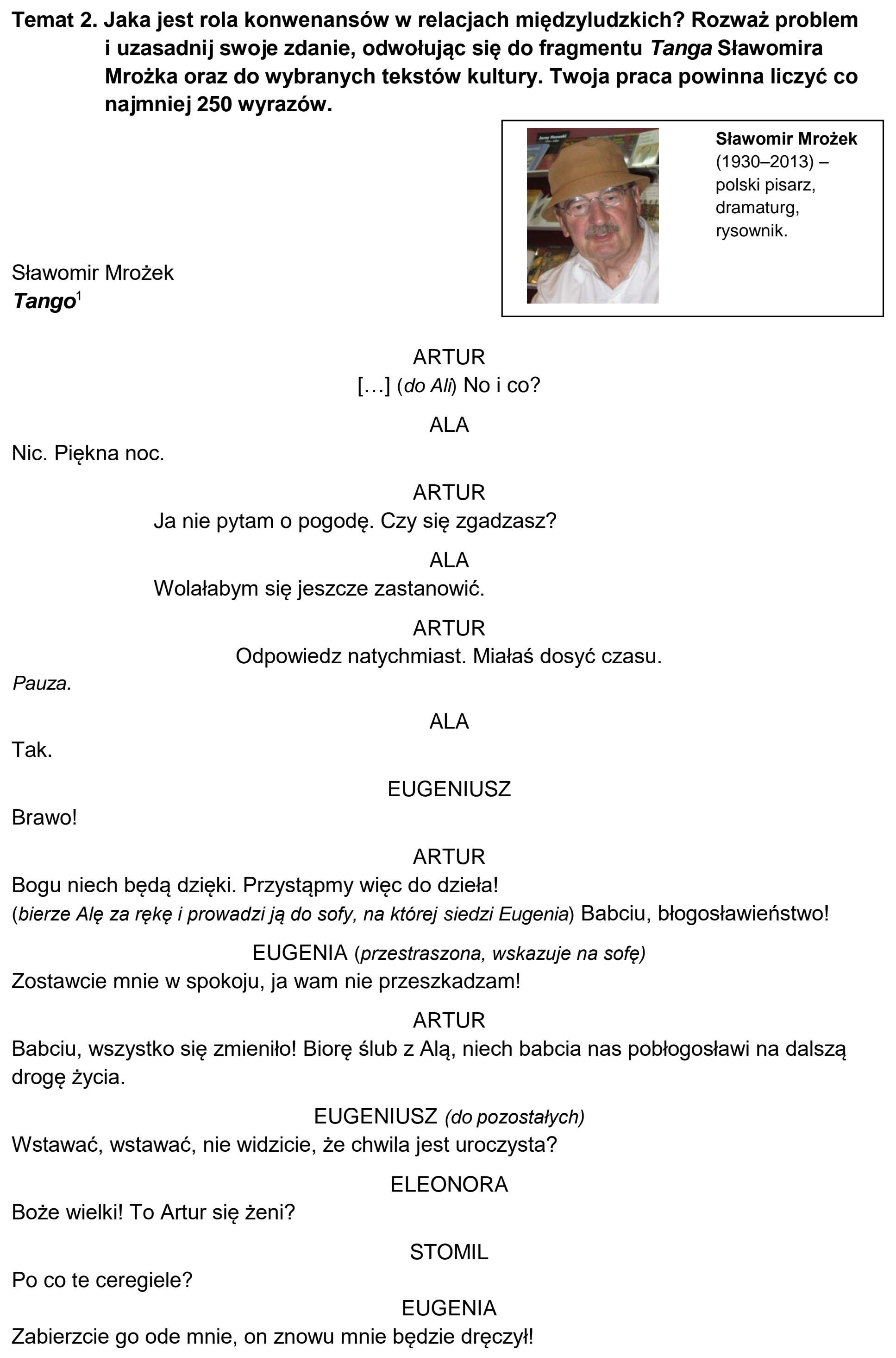 Matura dodatkowa, czerwiec 2023, podgląd zadania 2, fragment 1