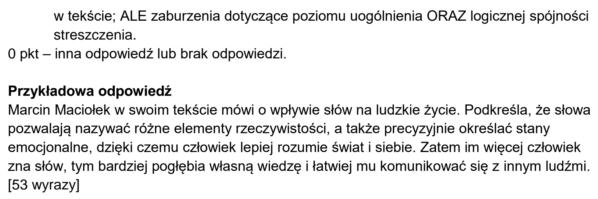 Matura dodatkowa, czerwiec 2024, odpowiedź do zadania 6, fragment 2