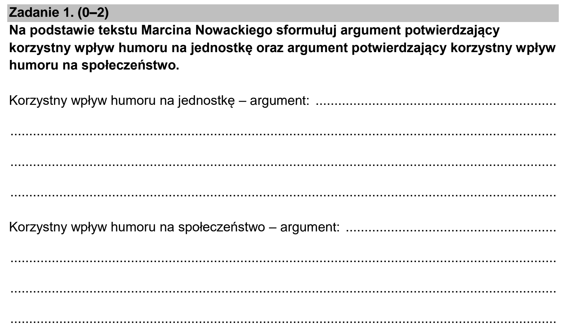 Matura dodatkowa, czerwiec 2025, podgląd zadania 1