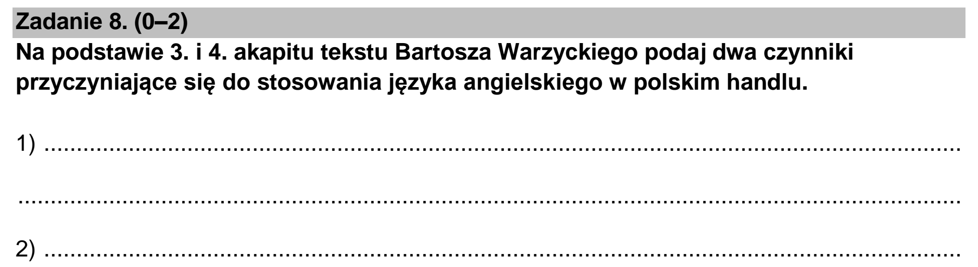 Matura dodatkowa, czerwiec 2025, podgląd zadania 8