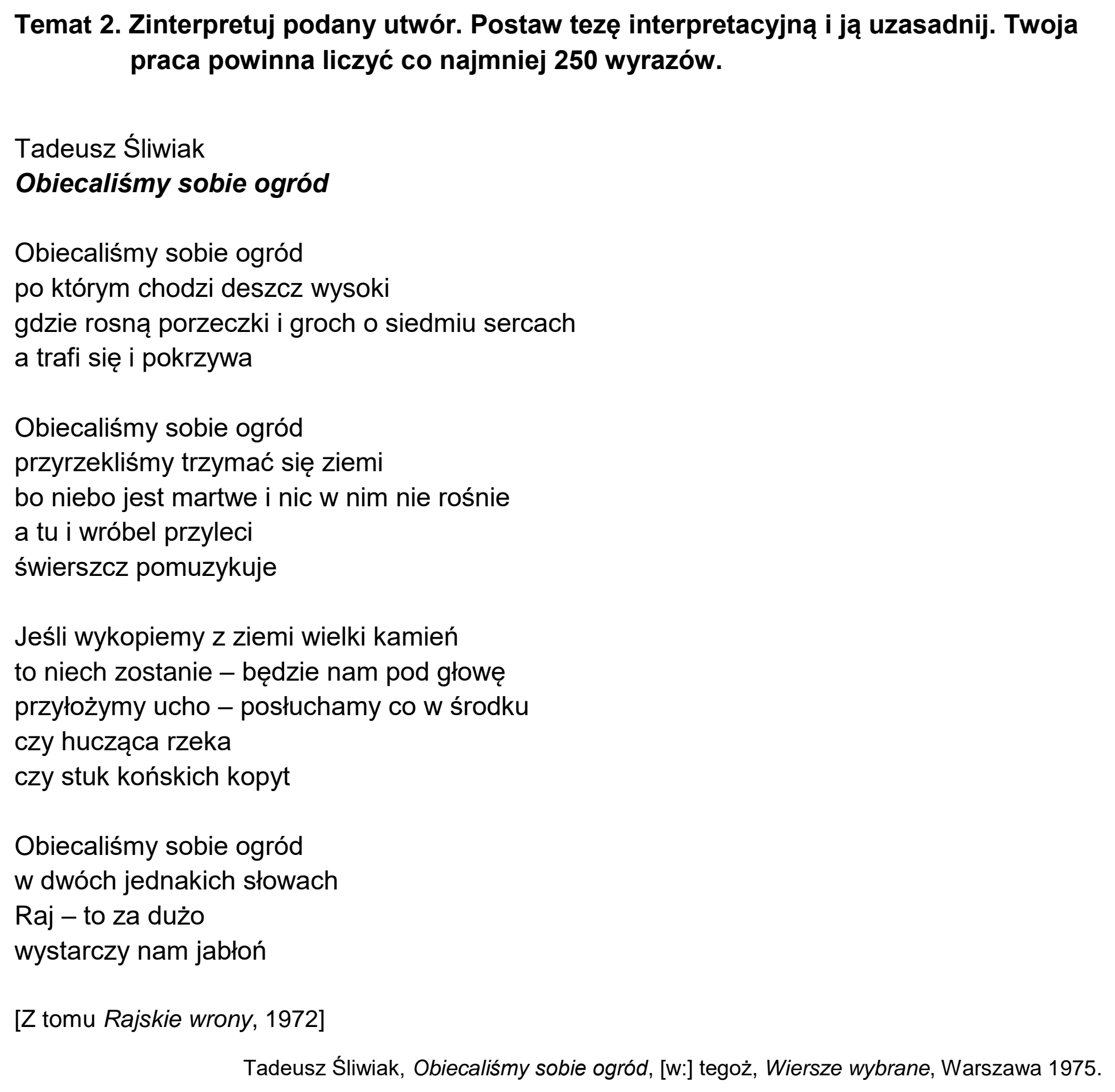 Matura dodatkowa, czerwiec 2025, podgląd zadania 2