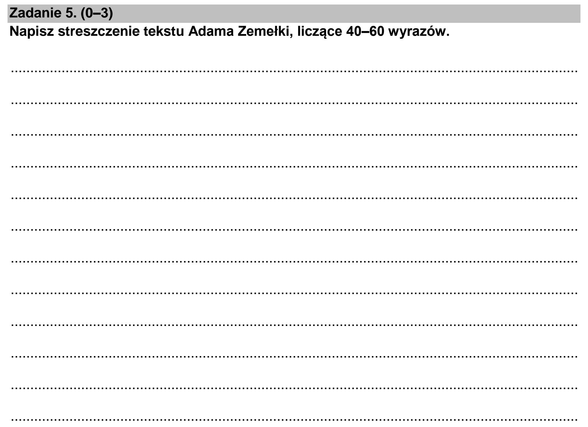 Matura dodatkowa, czerwiec 2026, podgląd zadania 5, fragment 1
