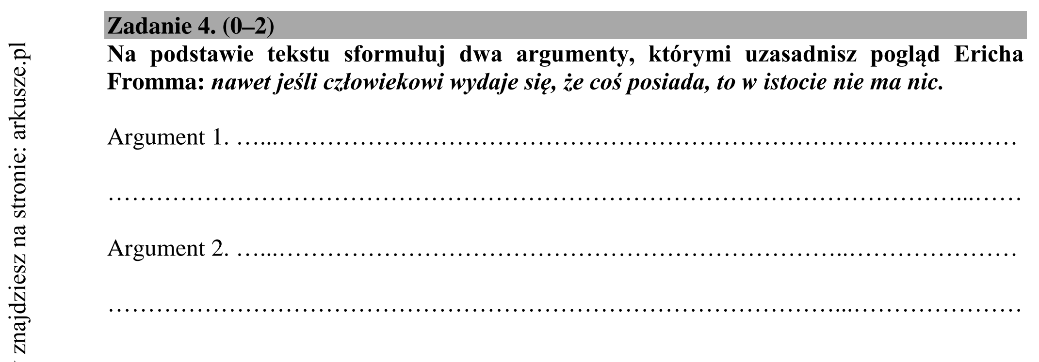 Matura dodatkowa, lipiec 2020, podgląd zadania 4